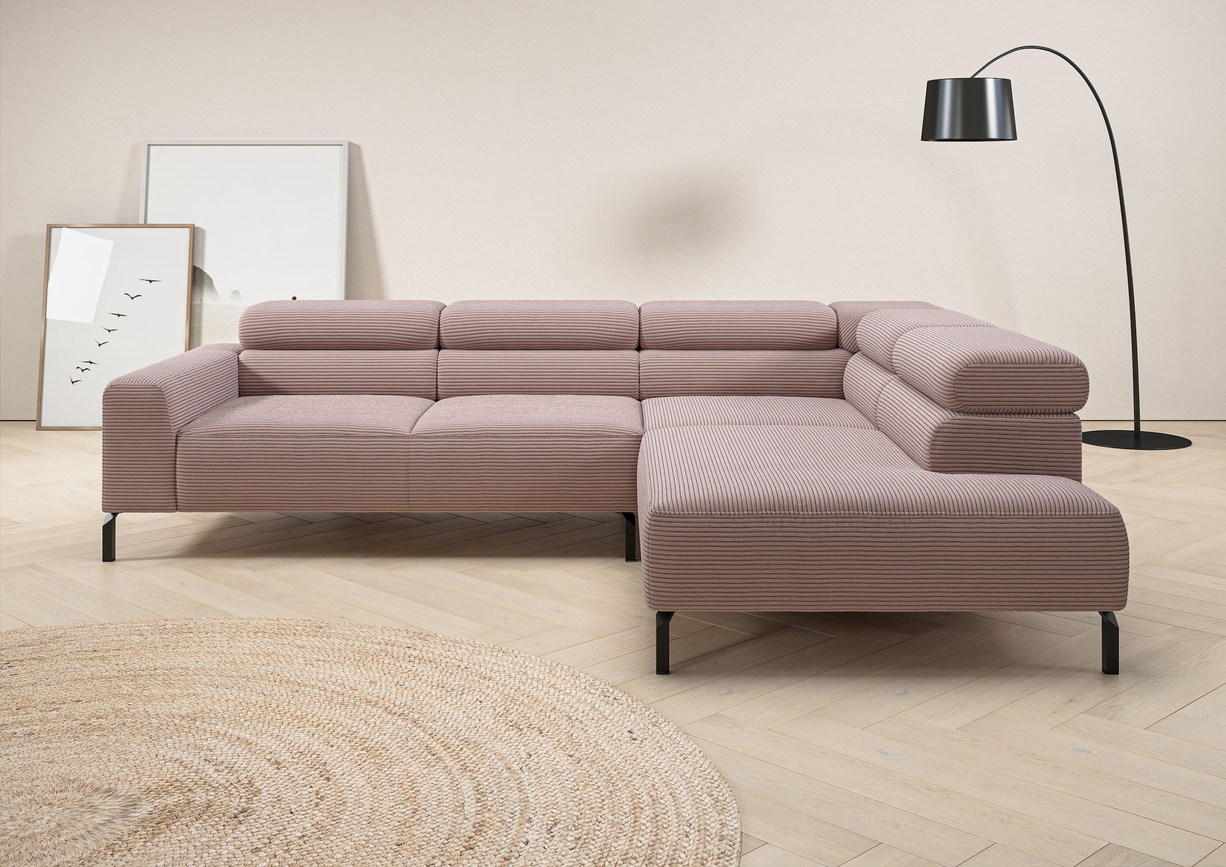 Places of Style Ecksofa "Antonelli, L-Form, inkl. Kopfteilverstellung, Brei günstig online kaufen