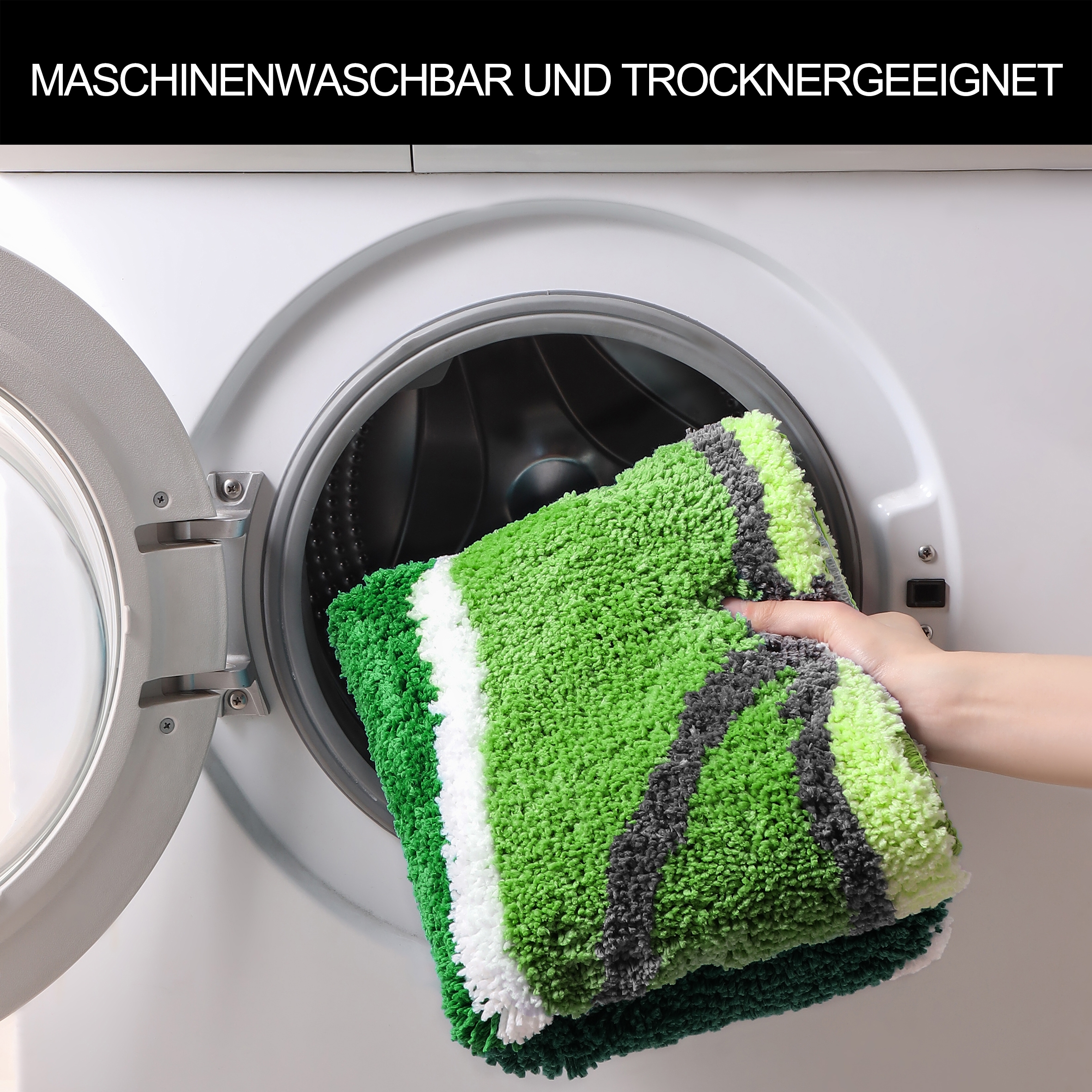 my home Badematte »Juna mit Muster, Badvorleger, Badezimmer Teppich, Duschvorleger«, rutschhemmend beschichtet, strapazierfähig, besonders weich, Design, Badematten, Badteppich