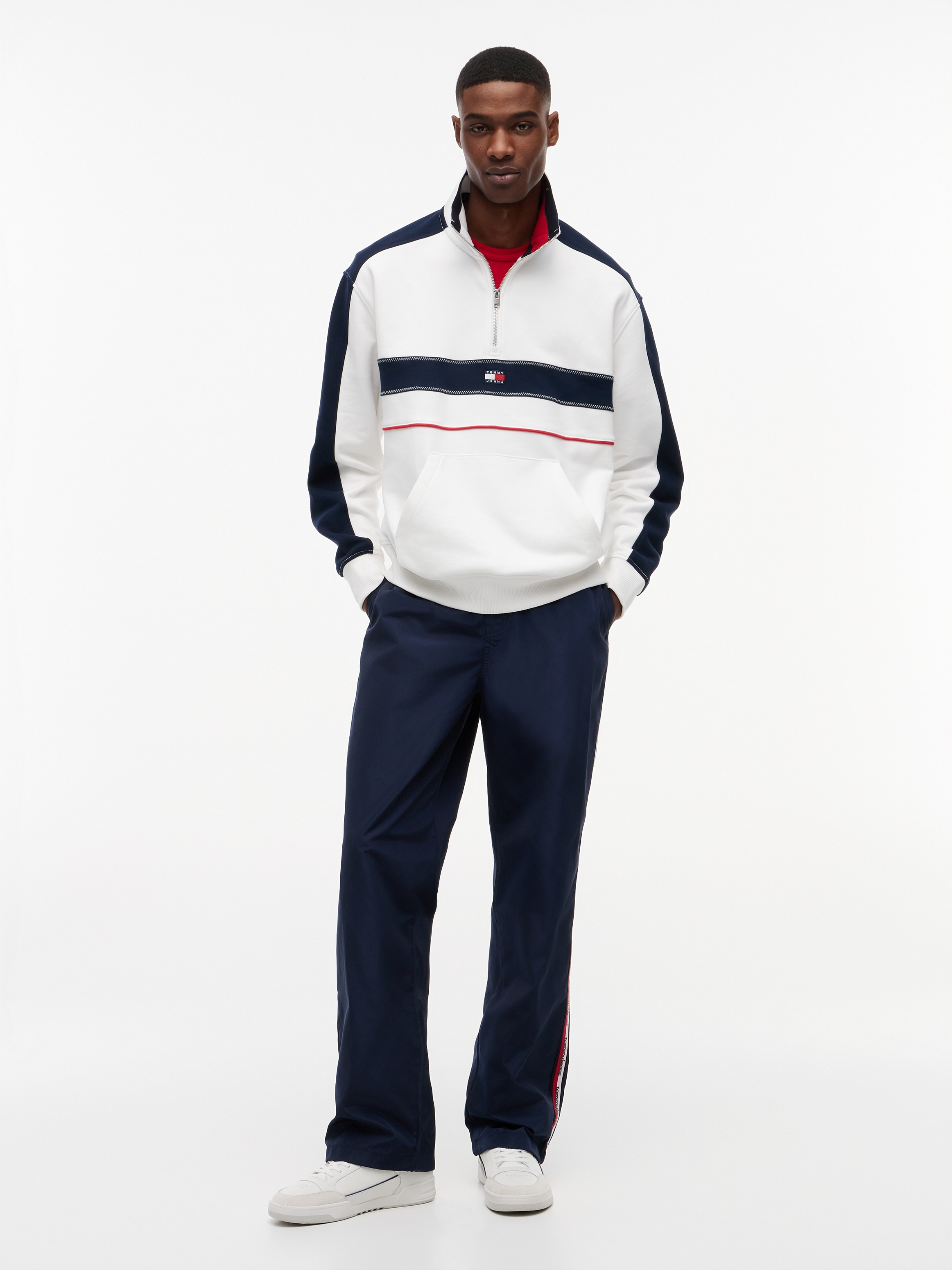 Tommy Jeans Sweatshirt »TJM RLX COLOR BLOCK QUARTER ZIP«, Stehkragen mit Reißverschluss
