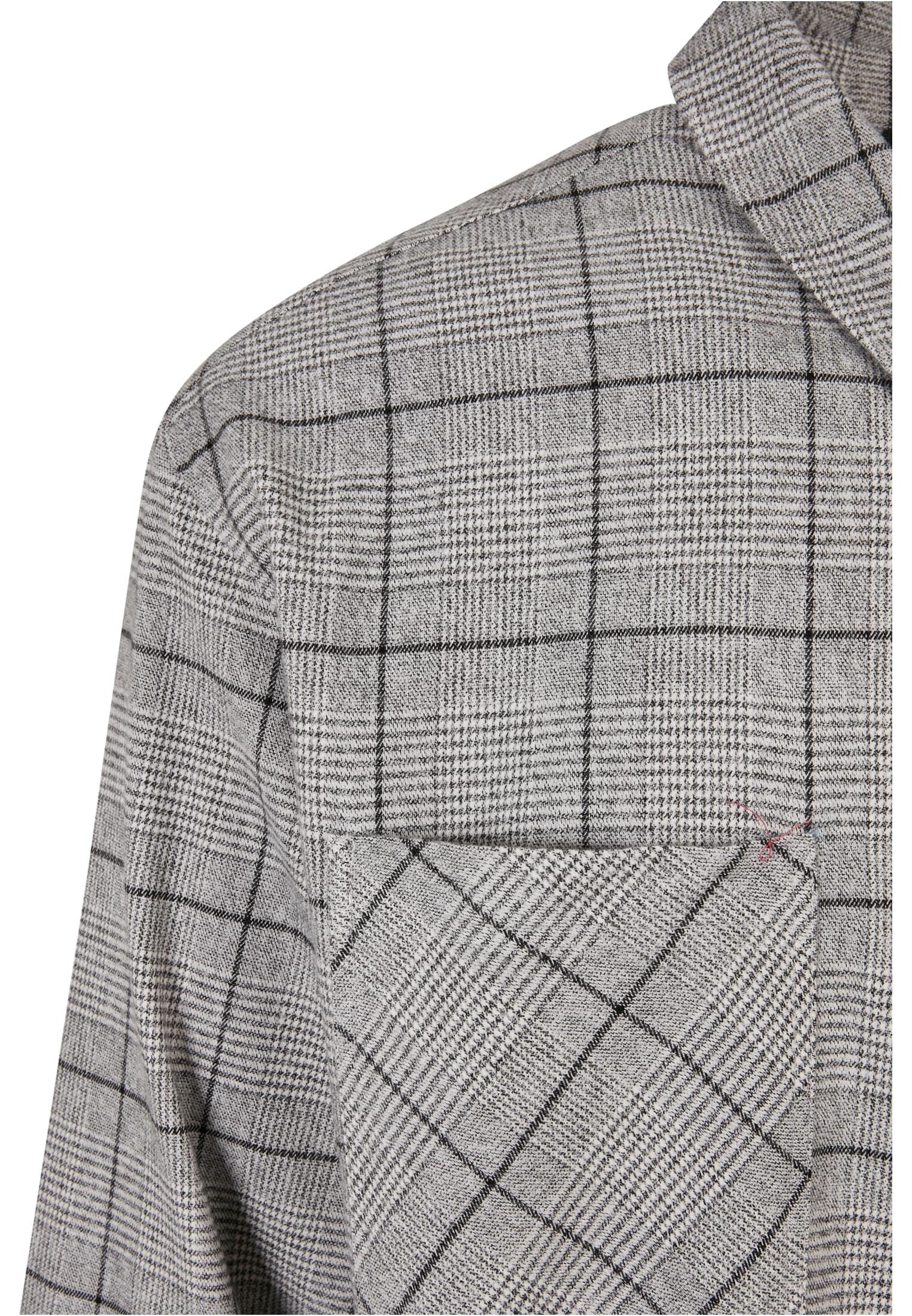 URBAN CLASSICS Langarmhemd »Urban Classics Herren Long Oversized Checked Greyish Shirt«, (1 tlg.)