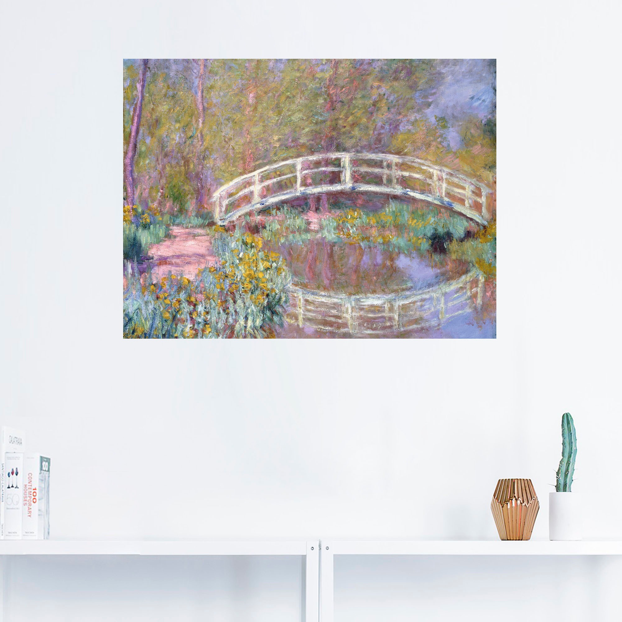versch. Gewässer, Monets Wandaufkleber in bestellen St.), Artland in »Brücke Poster BAUR | oder Größen Wandbild Garten«, (1 als Leinwandbild,