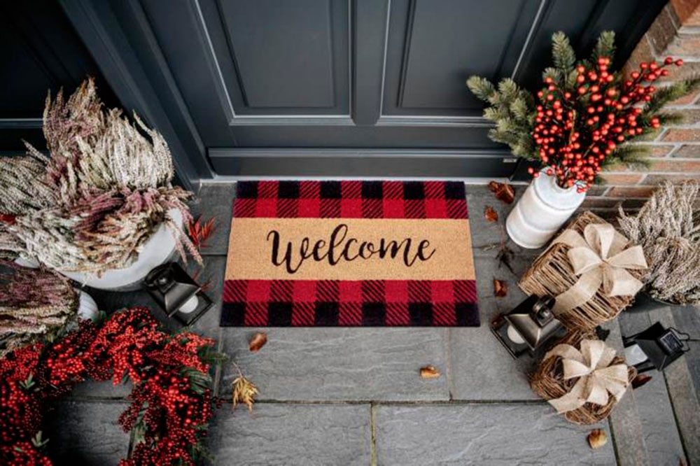 HANSE Home BAUR Fußmatte Welcome Rutschfest, Kokosmatte, Flur Plaid | Rot«, Innen, »Kokos Kokos, rechteckig, Schmutzfangmatte, Outdoor, Schwarz