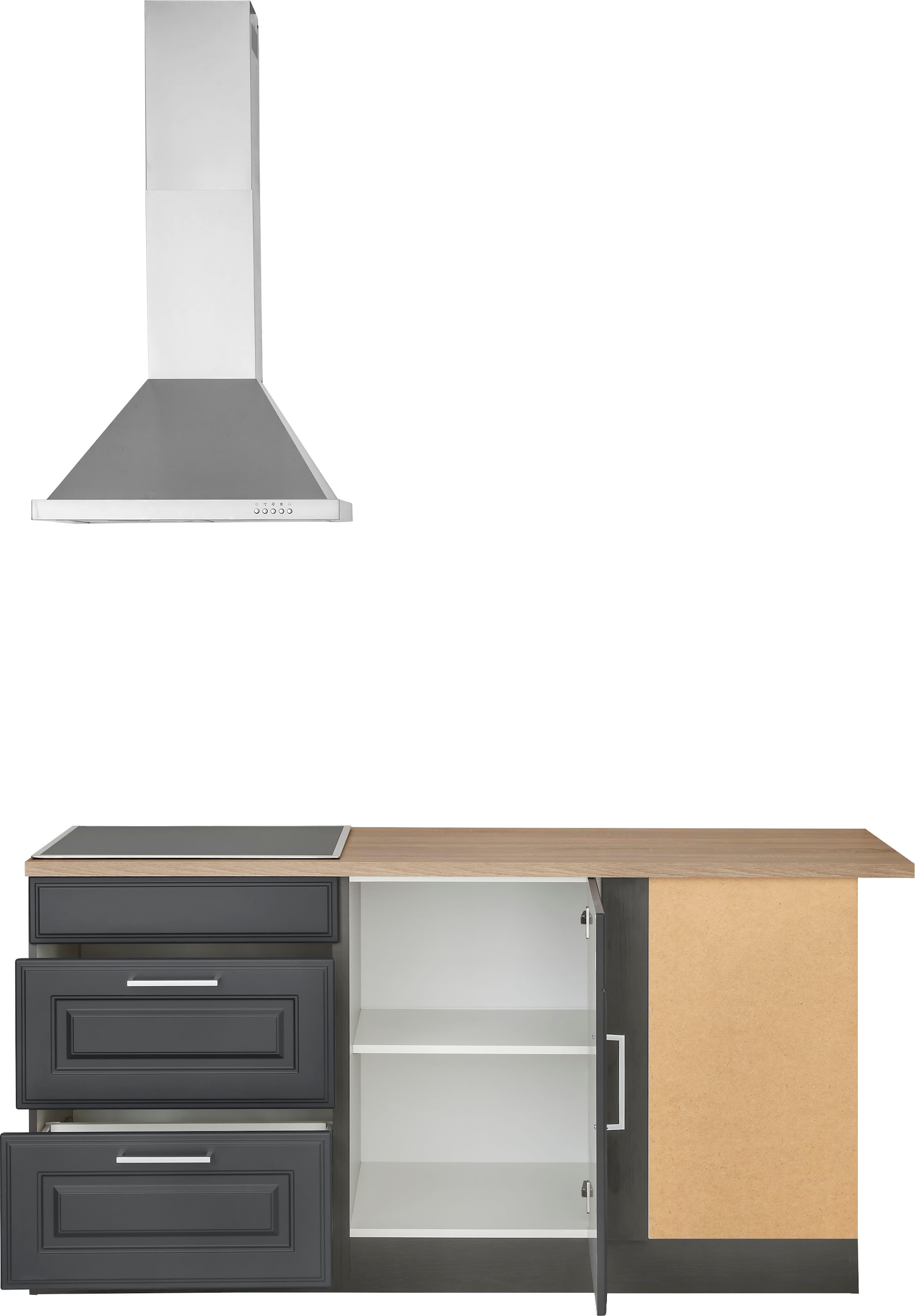 KOCHSTATION Winkelküche »KS-Stockholm«, Stellbreite 320/170 cm, mit hochwertigen MDF Fronten im Landhaus-Stil