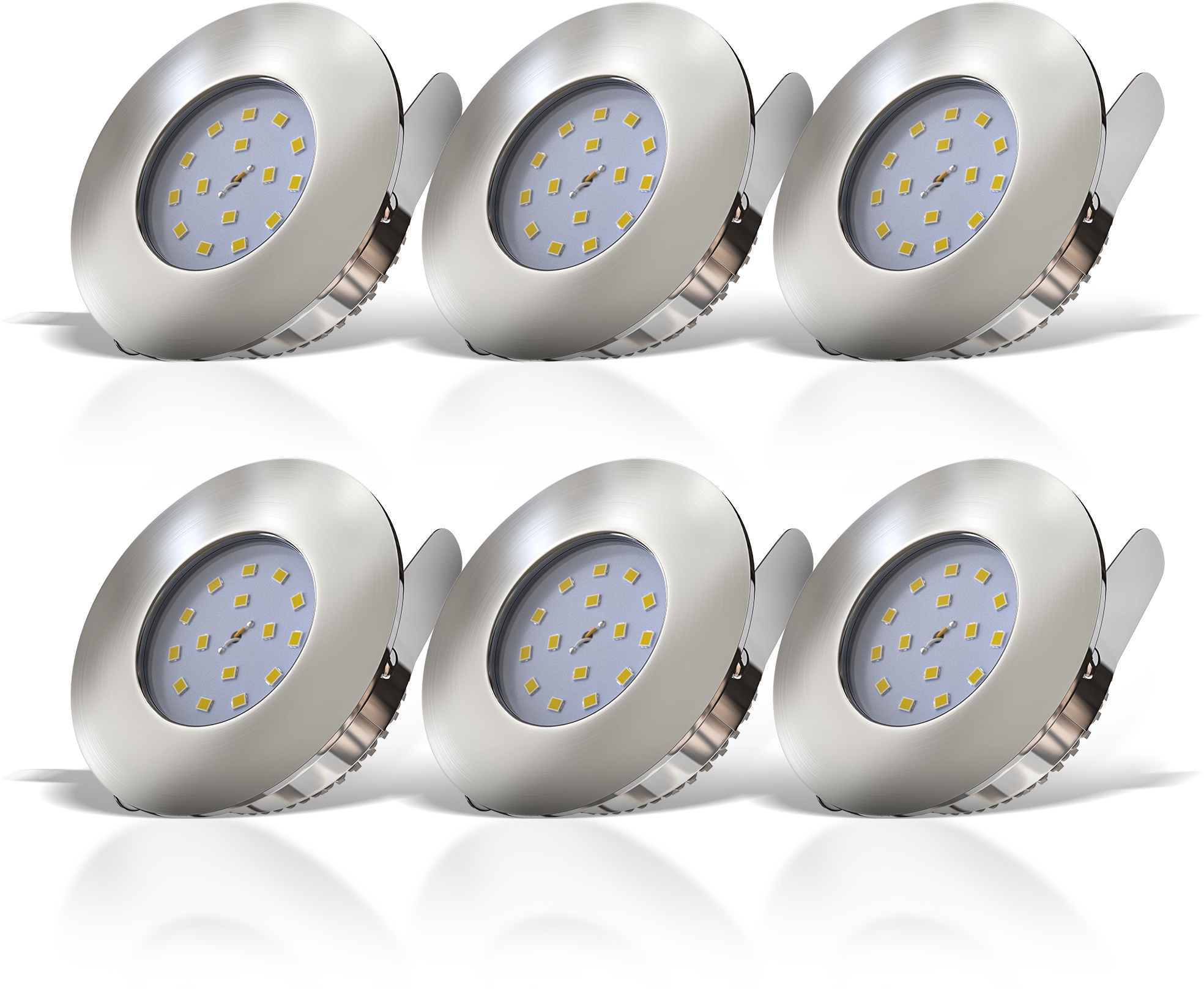 BAUR flammig-flammig, Einbauleuchte, ultra 6 IP44 B.K.Licht 6 Einbaustrahler, x | Einbauspot, LED LED flach, 5W,