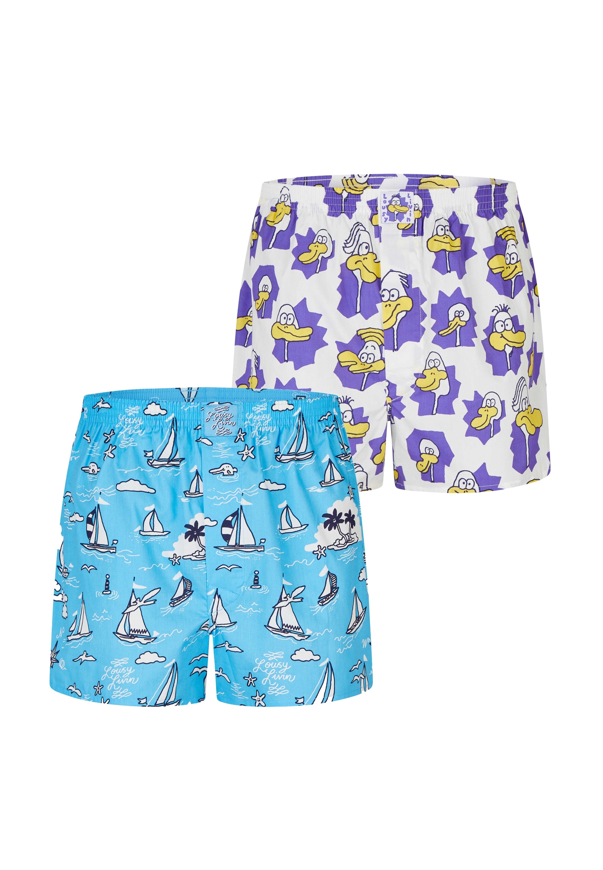 Lousy Livin Boxershorts »Boats & Ducks« 2 Stk. mit lässigen Allover-Prints