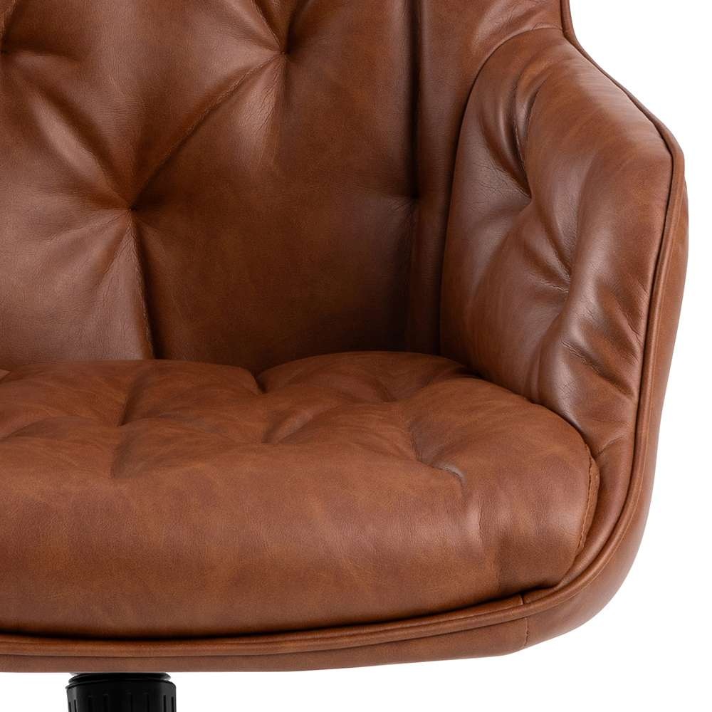 ACTONA GROUP Schreibtischstuhl »Erik«, Schreibtischstuhl, PU retro Cognac, 5 Stern Gestell matt schwarz