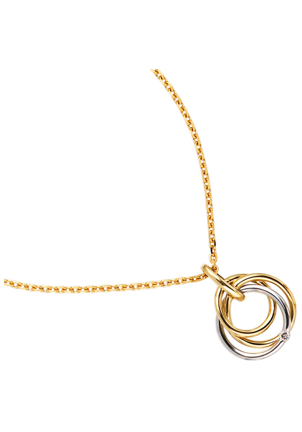 JOBO Kettenanhänger »Anhänger Goldanhänger verschlungen 16 mm«  585 Gold bicolor mit Diamant