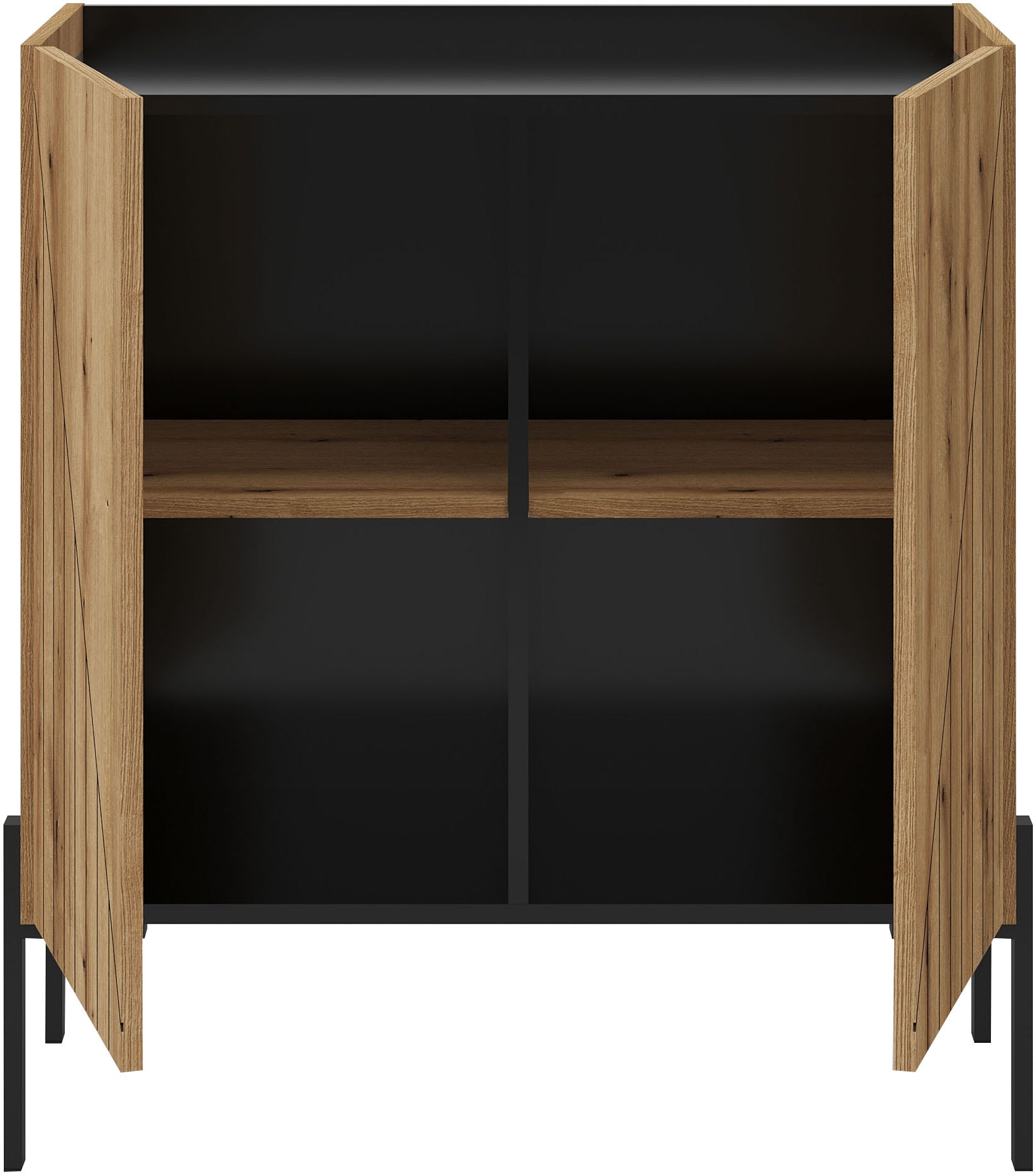 INOSIGN Kommode »SNETT, Höhe: 91cm, mit Metall-Stabfüßen, 2 Türen, 2 Einlegeböden«, Anrichte, Sideboard, Schrank, Board, Highboard