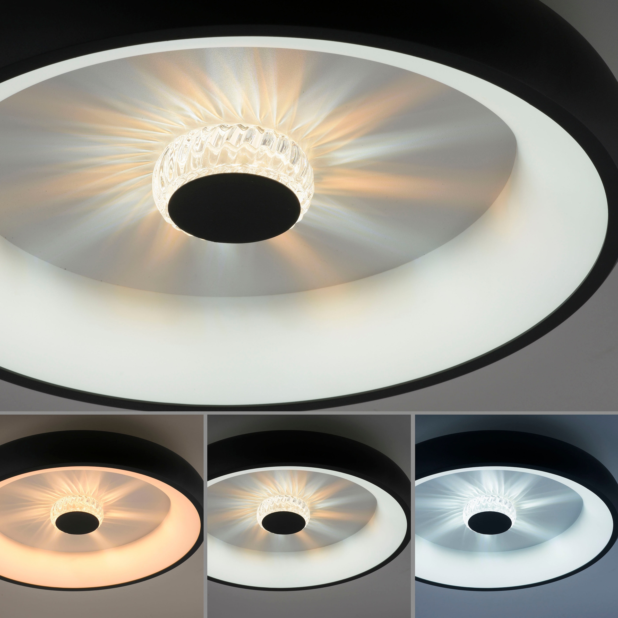 JUST LIGHT Deckenleuchte »VERTIGO«, 1 flammig, Leuchtmittel LED-Board | LED fest integriert, CCT über Fernbedienung, Funk inkl., separat steuerbar über FB, Memory