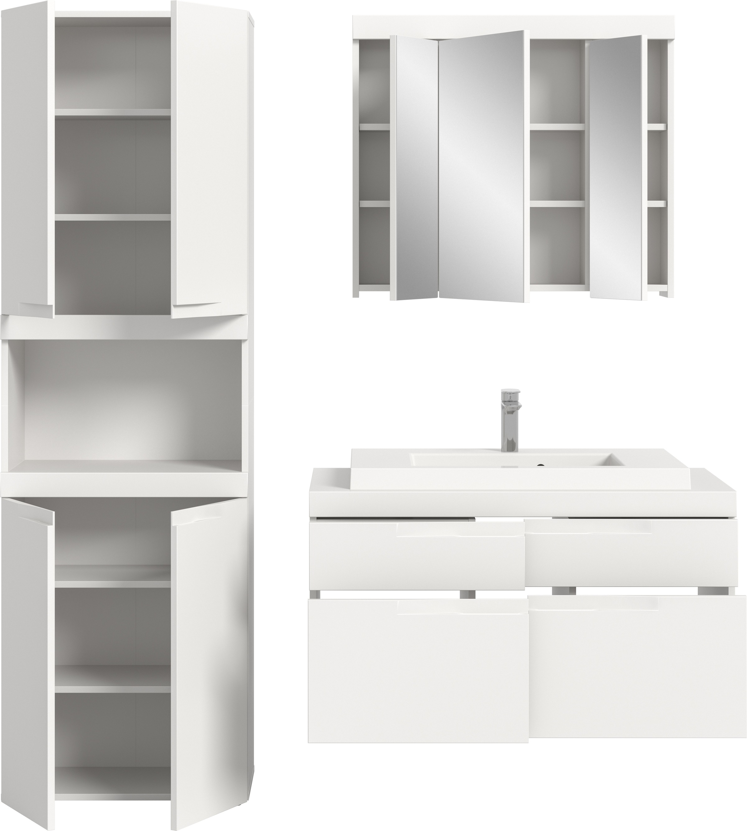 OTTO home Badmöbel-Set »MAOI, 3-teilige Badkombination, hochwertige MDF Front«