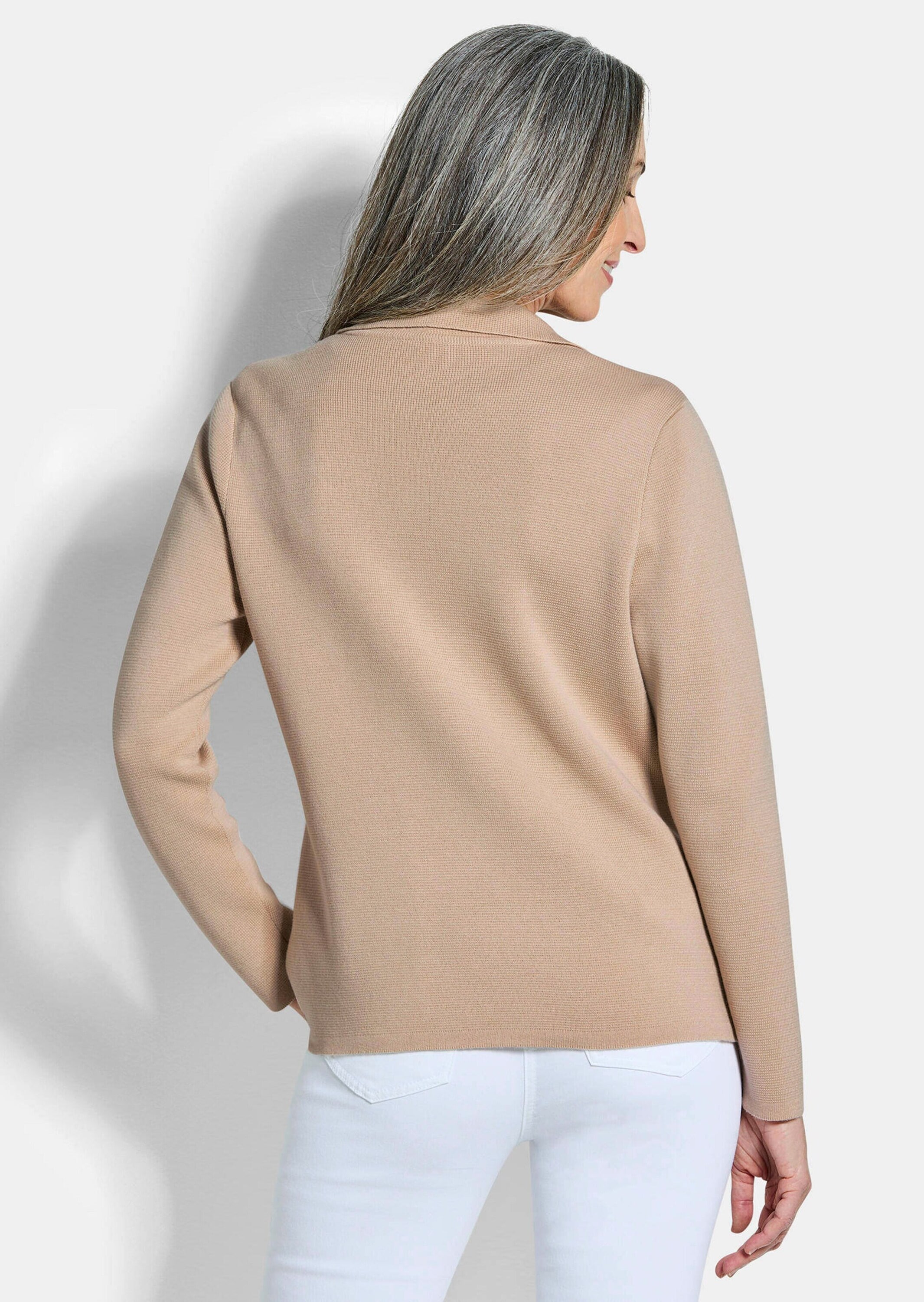 GOLDNER Jackenblazer »Kurzgröße Milano-Ripp-Blazer mit Reverskragen« figurschmeichelender Schnitt