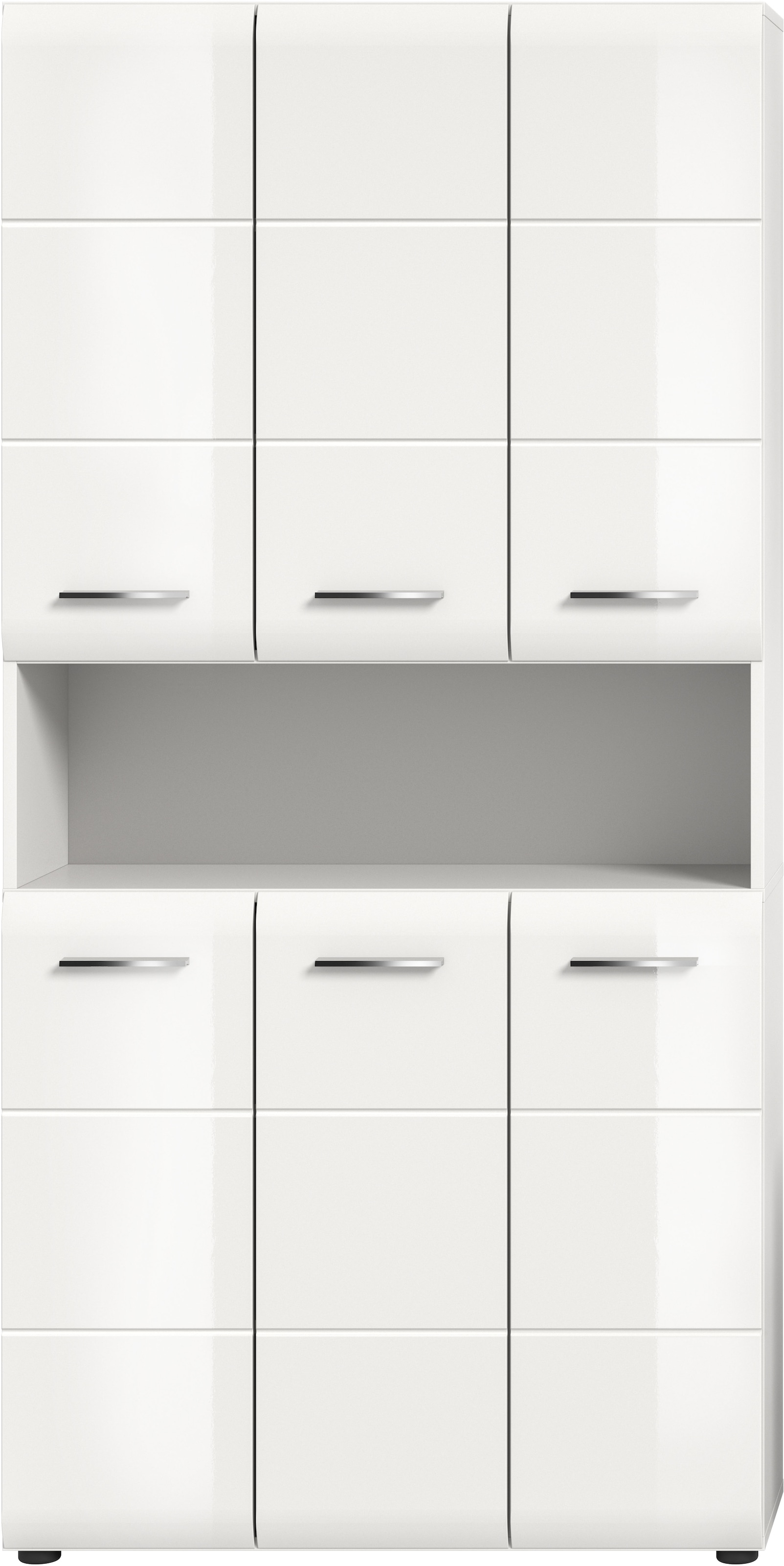 welltime Stauraumschrank 1 Stk. tlg. Florenz, Mehrzweckschrank, Weiß Hochgl günstig online kaufen