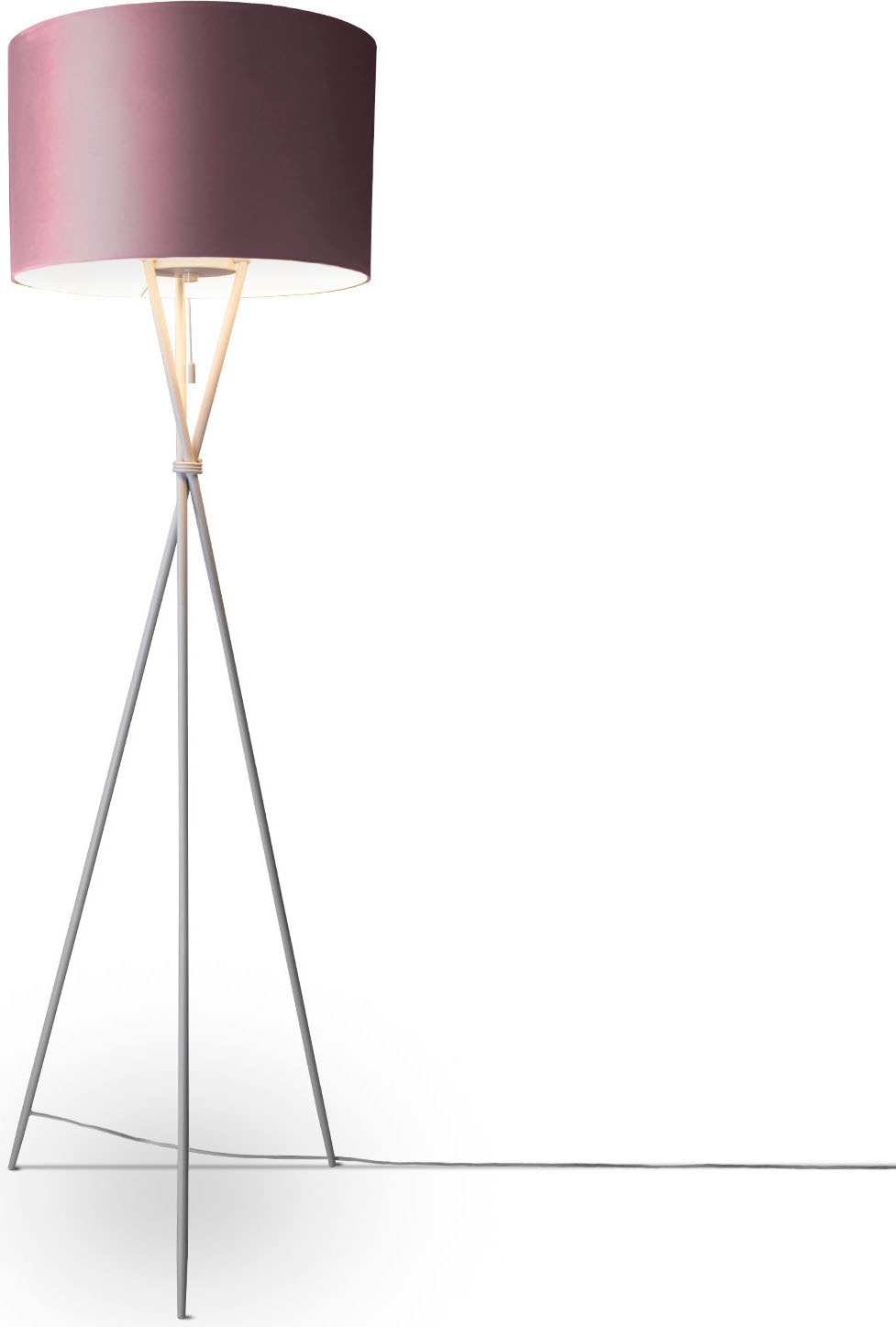 Paco Home Stehlampe uni E27 Velour Filigran Wohnzimmer | Color«, »Kate Standleuchte 177,5cm Höhe Dreibein BAUR