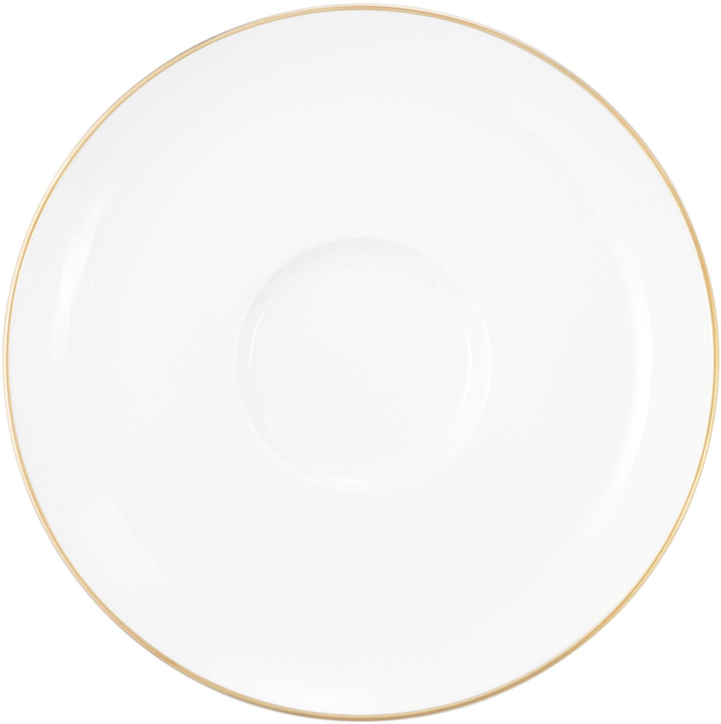 Seltmann Weiden Untertasse "Liberty - Goldrand" Kombi-Untertasse groß 16,5 cm
