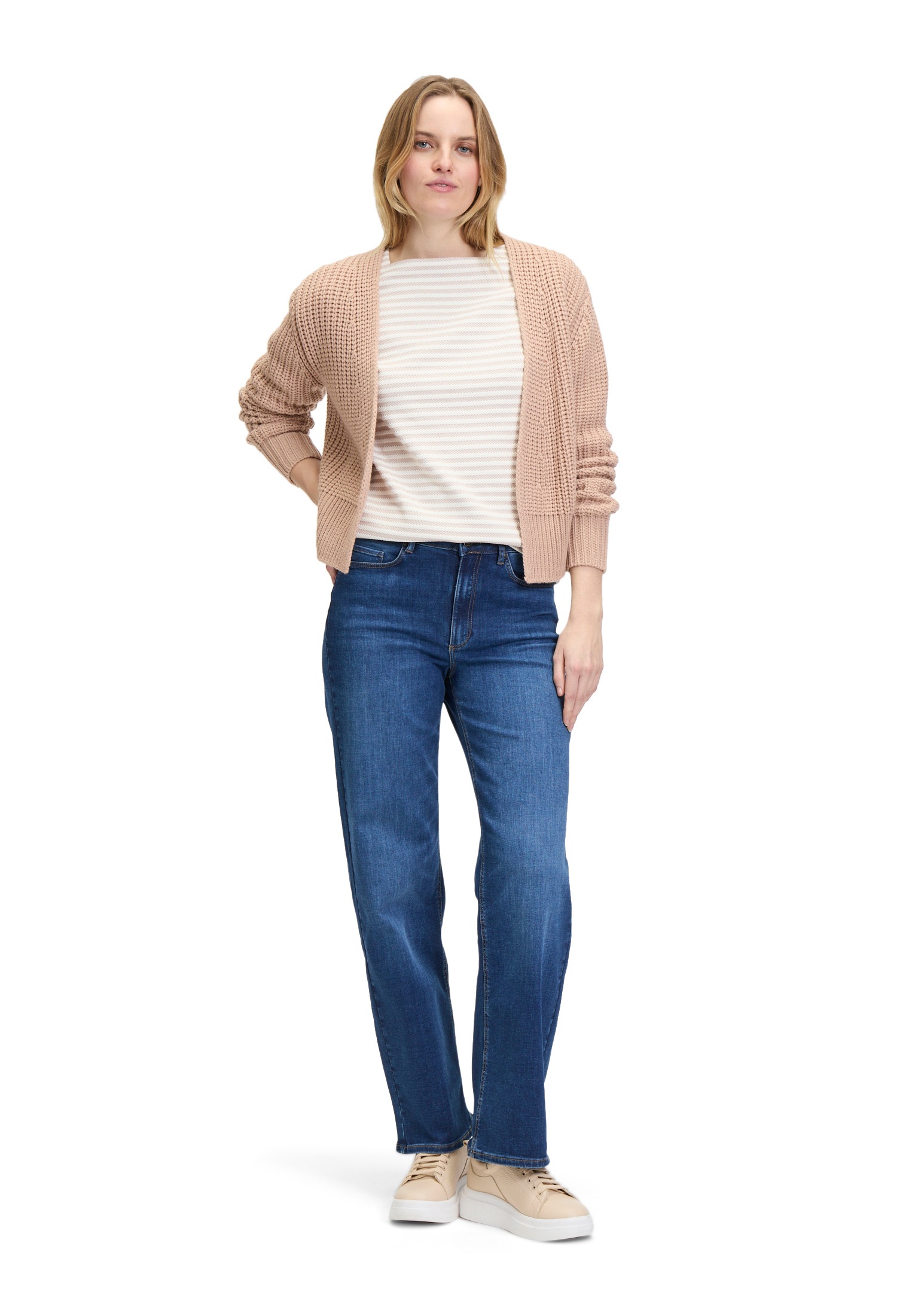 Betty&Co Strickjacke »Betty & Co Damen Grobstrickjacke ohne Verschluss«, Rippbündchen