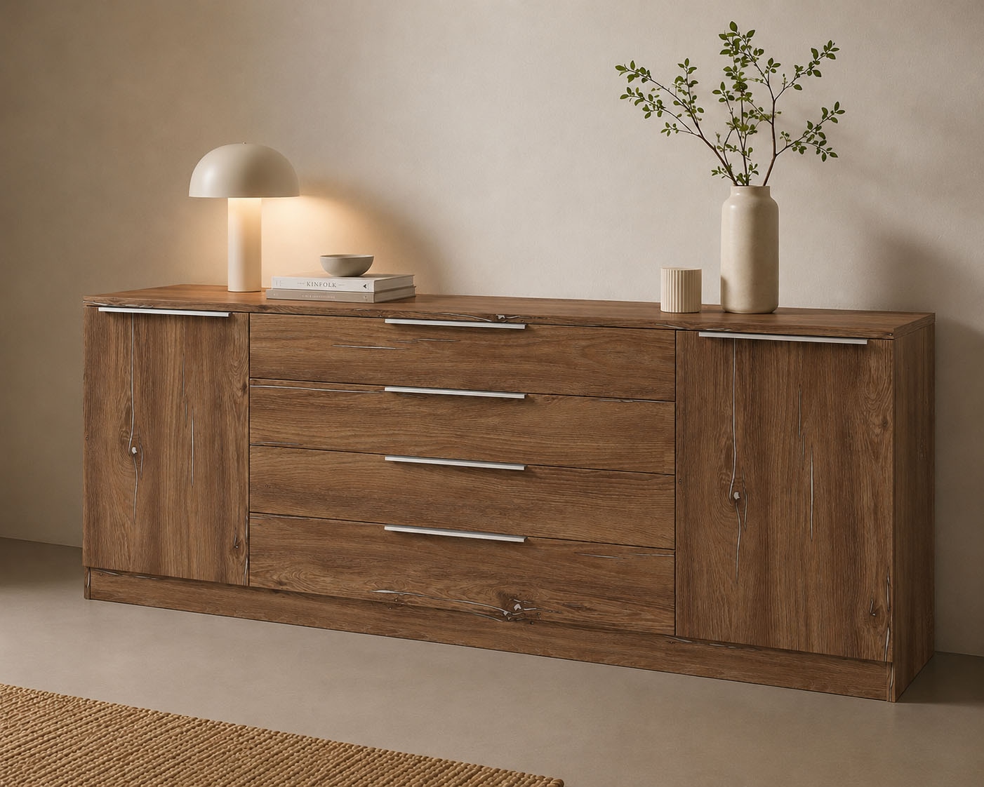 borchardt Möbel Kommode "Oliva, Kommode mit Metallgriffen" Breite 200 cm, mit 4 Schubkästen