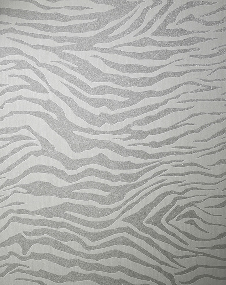Superfresco Easy Vliestapete "Zebradruck" Glitzermuster geprägt mit Glitzereffekt Silber