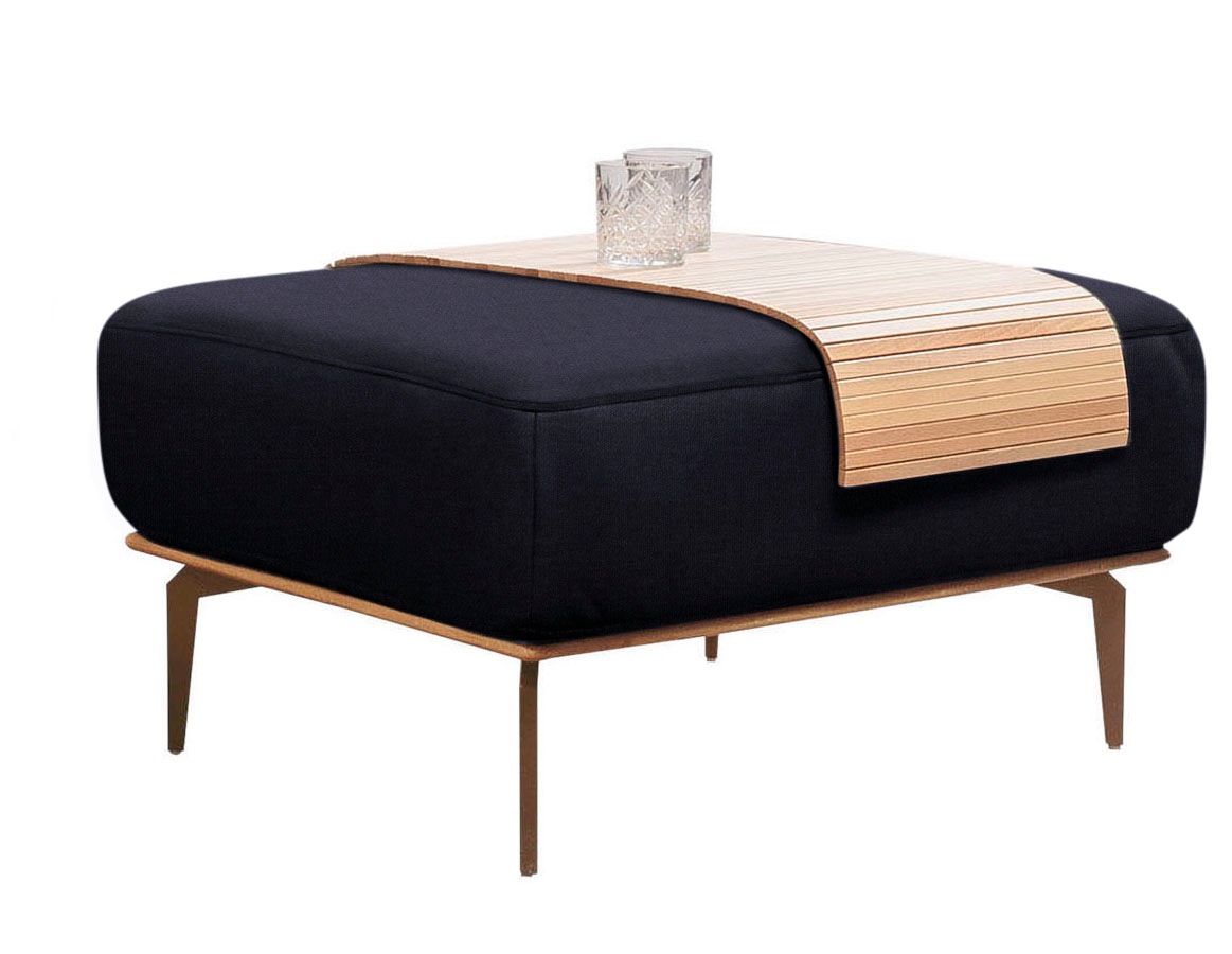 W.SCHILLIG Polsterhocker »run« mit Holzsockel, Füße in Bronze pulverbeschichtet, Breite 75 cm