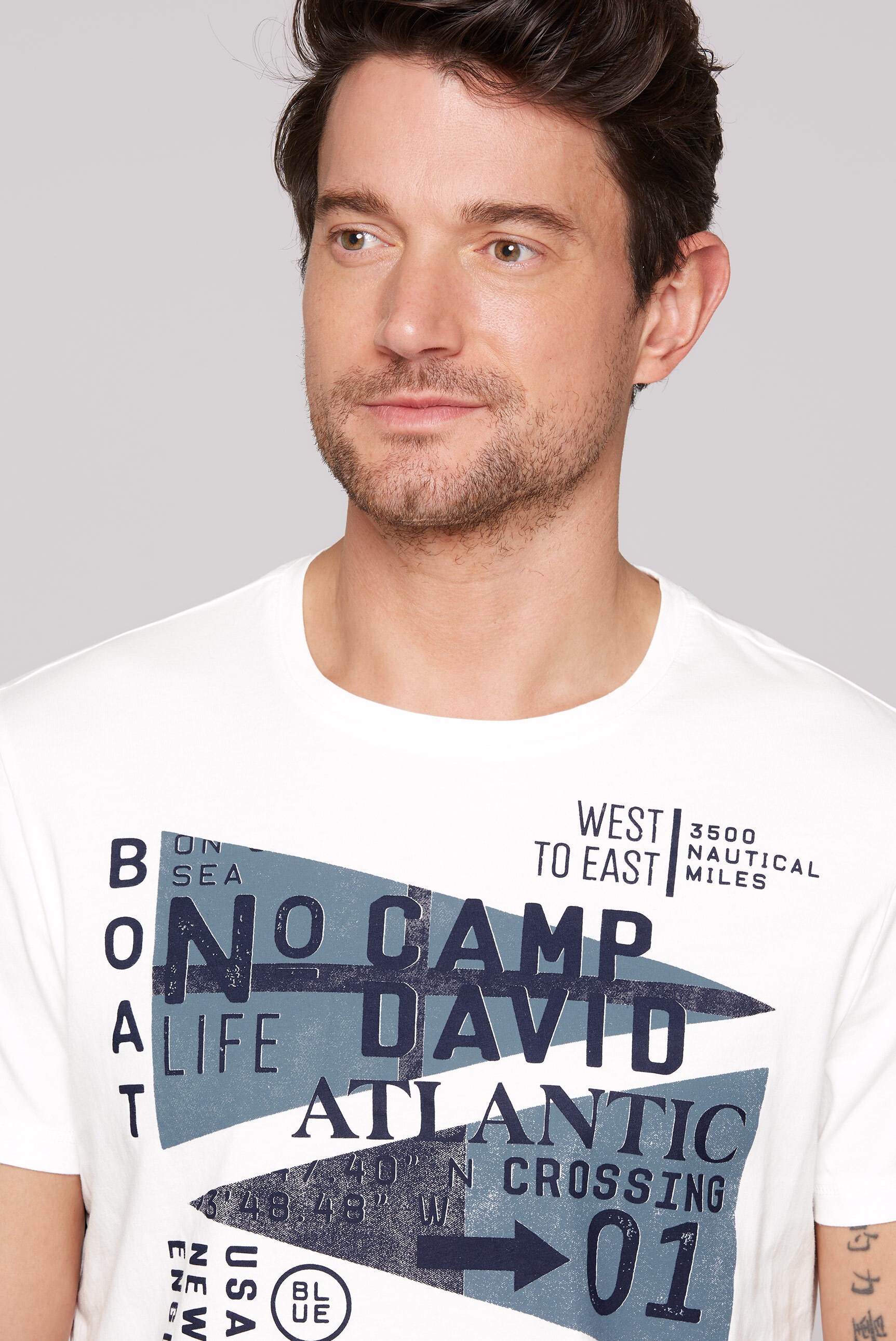 CAMP DAVID Rundhalsshirt, aus Baumwolle