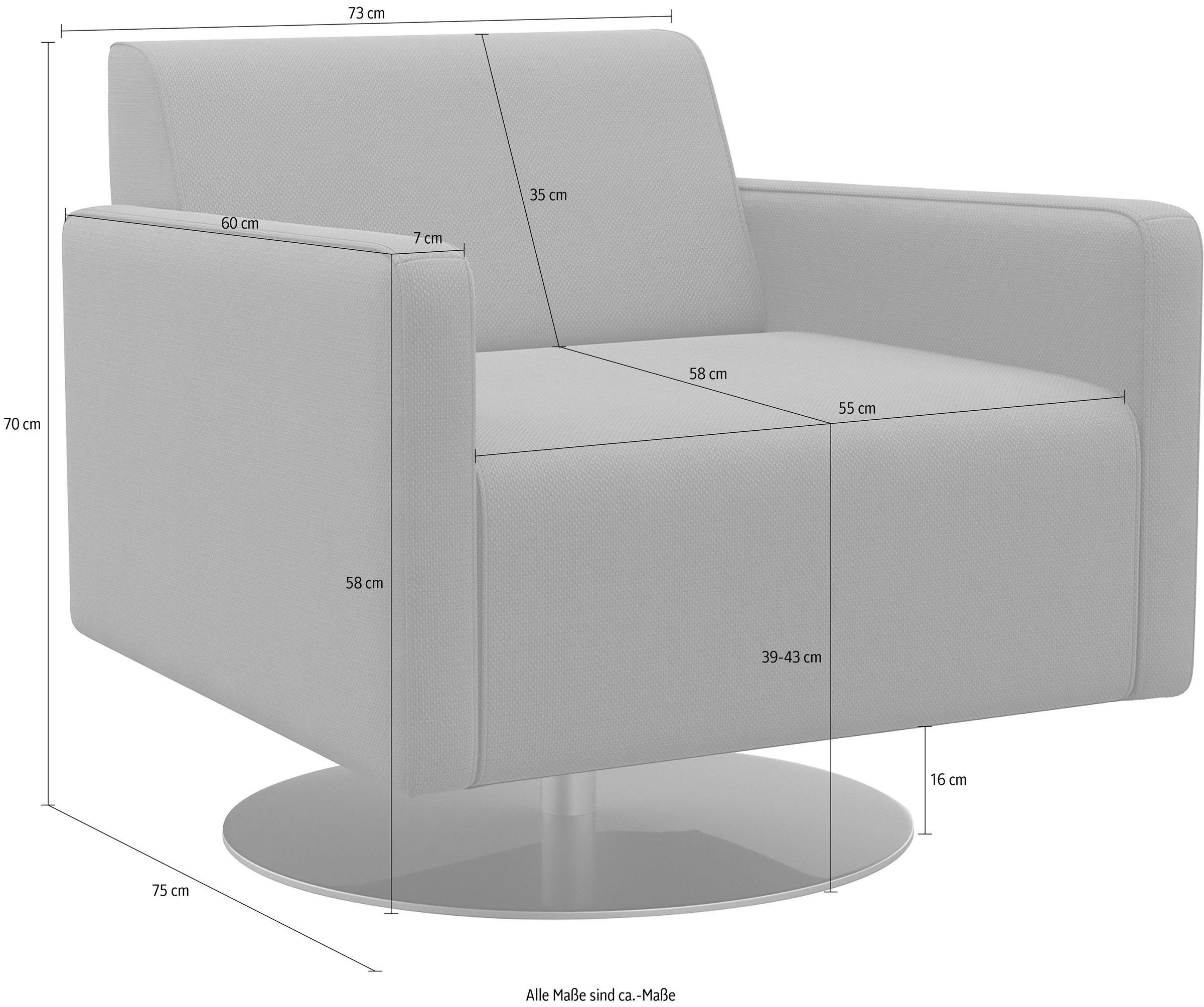 machalke® Drehsessel »single«, mit Drehteller, inklusive Drehfunktion