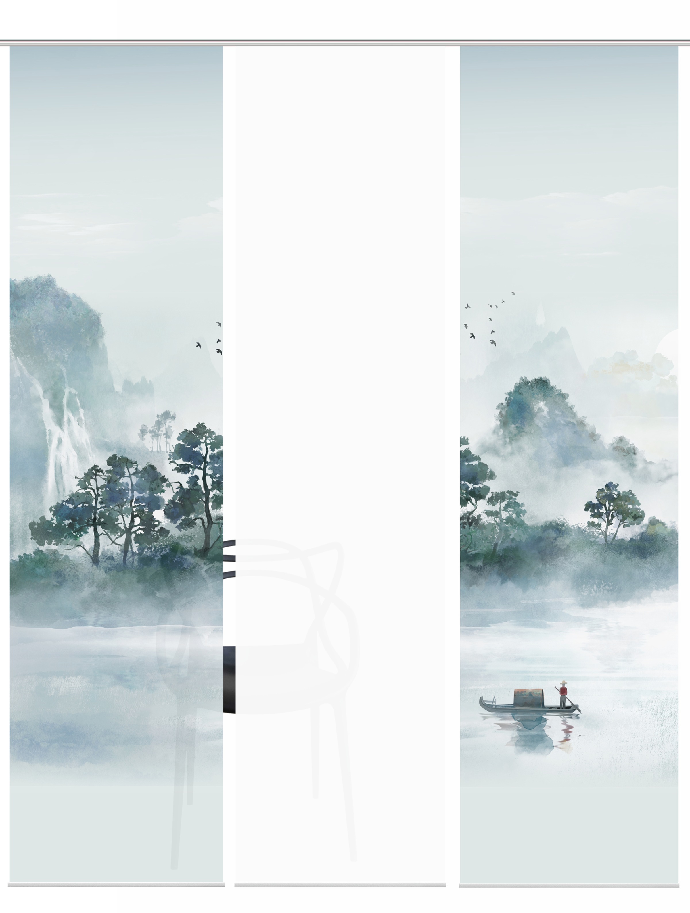 HOME WOHNIDEEN Schiebegardine »VITNAM« Paneelwagen 3 Stk. tlg. Schiebewand Seidenoptik, SET, Digitaldruck