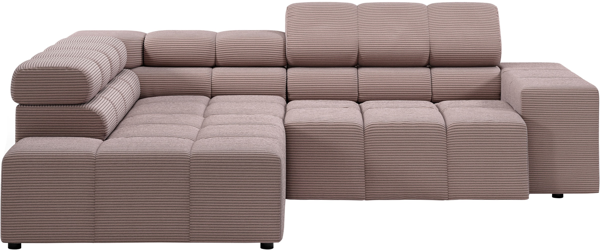 INOSIGN Ecksofa »Ancona, incl. Kopfteilverstellung + 3 Zierkissen, L-Form, bequem«, wahlweise motorische Sitztiefenverstellung, B/T(H: 249/215/70 cm