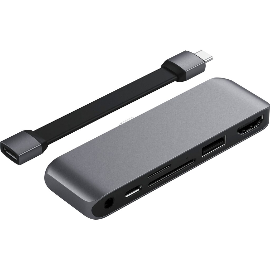 Satechi Tablet-Adapter »USB-C Mobile Pro Hub SD«, USB-C zu USB Typ C-HDMI-3,5-mm-Klinke-MicroSD-Card-SD-Card