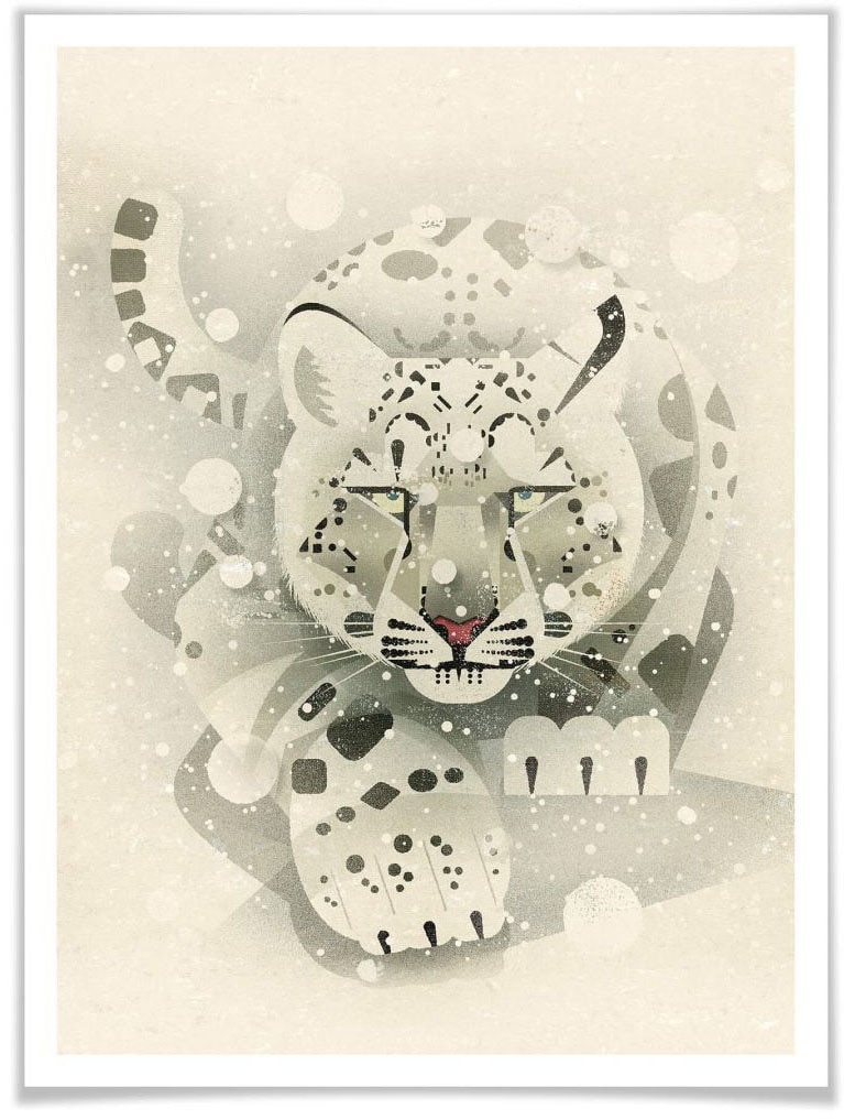 Poster »Schneeleopard«, Tiere, (1 St.), Poster ohne Bilderrahmen