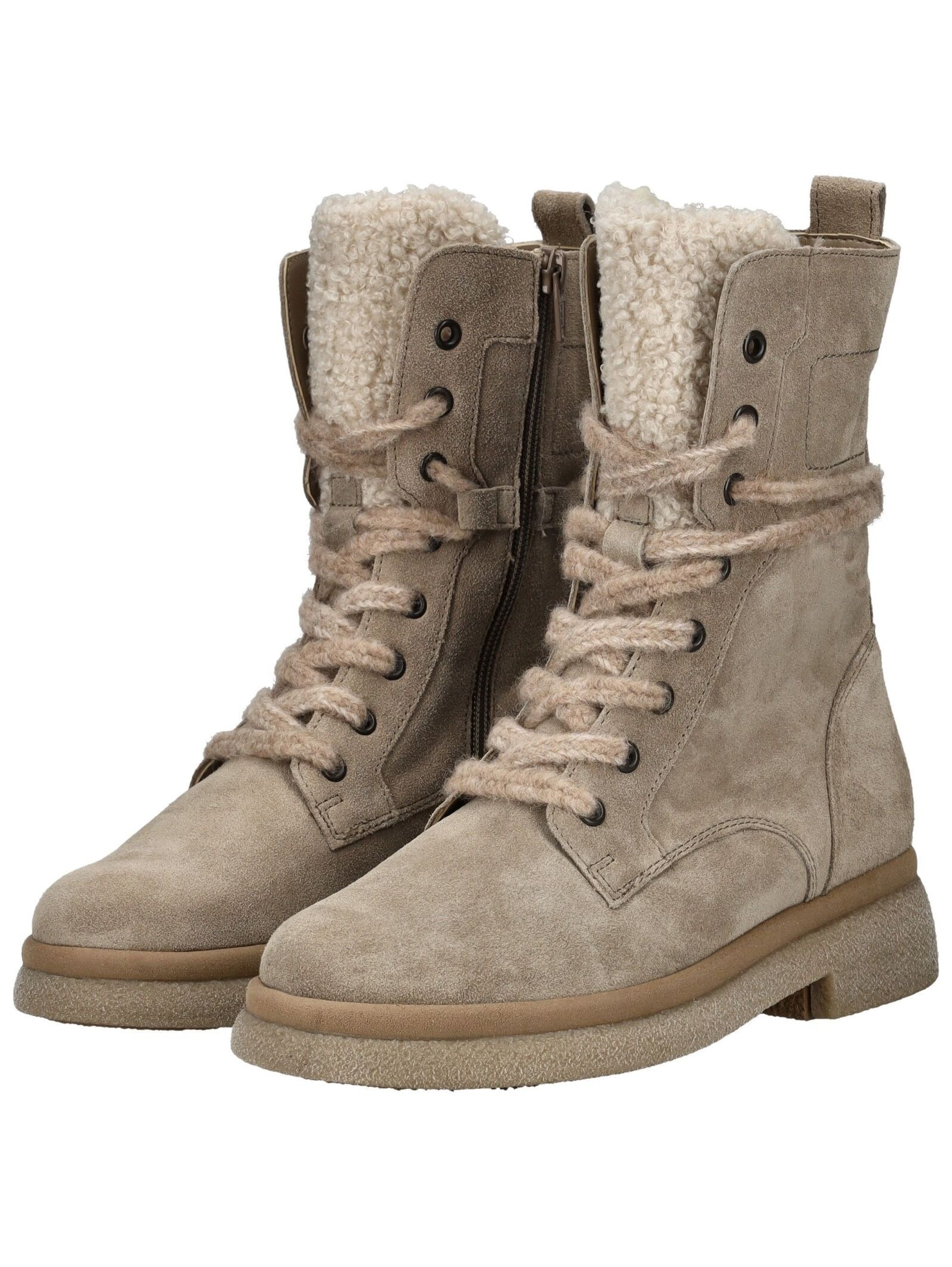Schnürstiefelette GABOR "Gabor Stiefelette Veloursleder", Damen, Gr. 40,5, kiesel, Veloursleder, Schuhe Schnürstiefelette 3