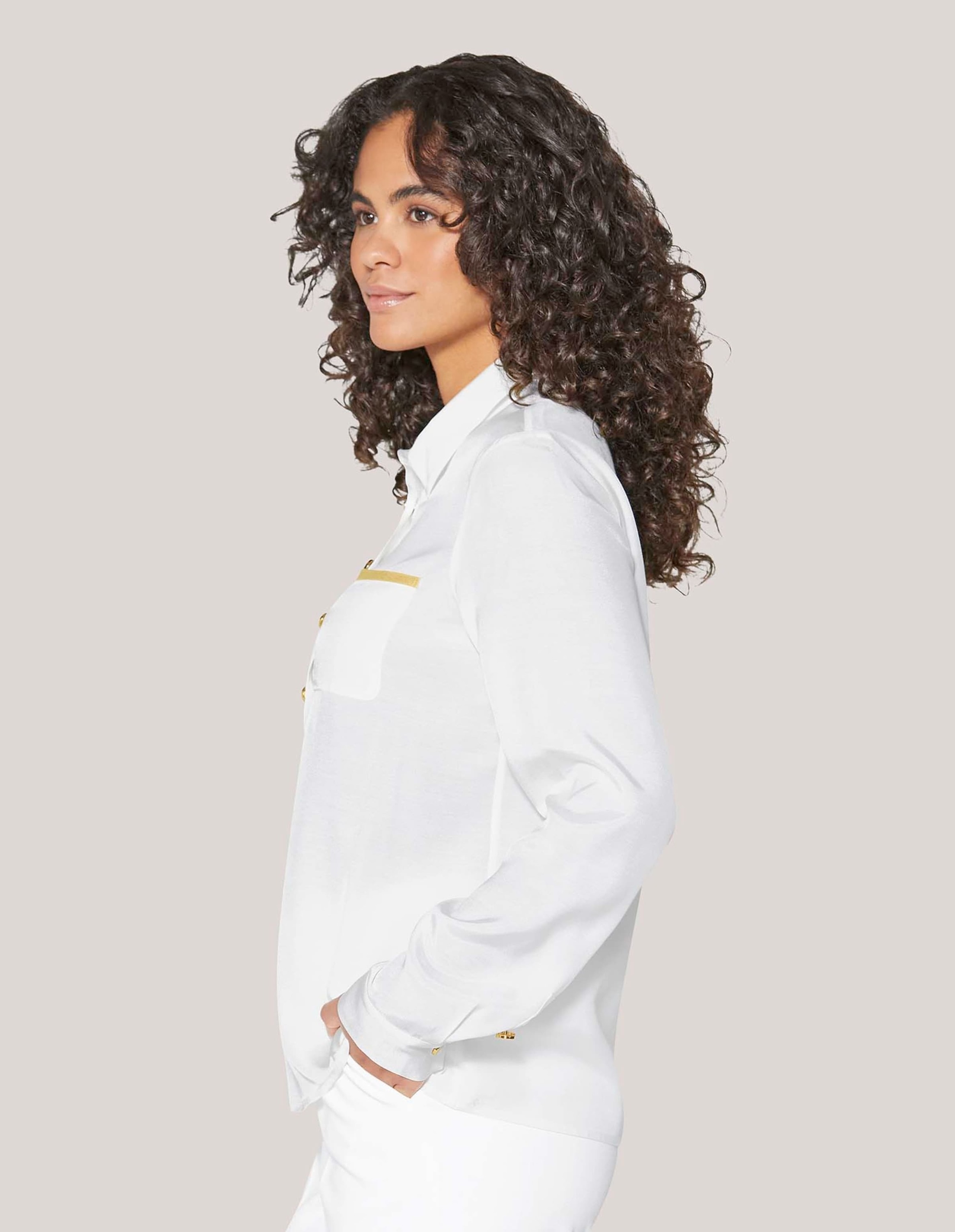 MADELEINE Hemdbluse »Bluse Bluse mit Metallic-Akzenten«