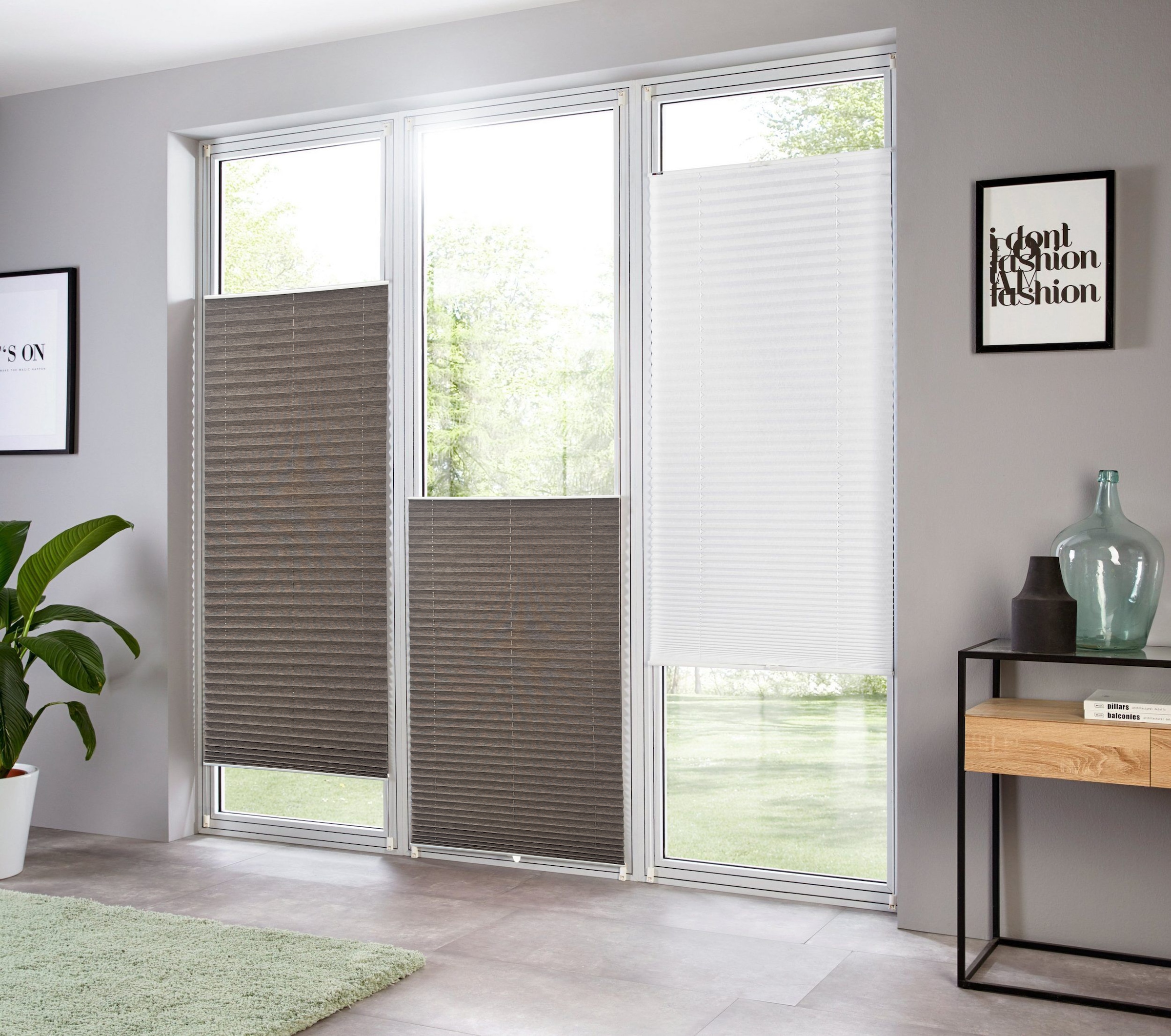 OTTO home Plissee »RILLEY, ohne Bohren, Lichtschutz, Klemmfix« Lichtschutz ohne Bohren freihängend Plissee in eleganter Gewebestruktur, für Fenster & Tür, NEUHEIT!