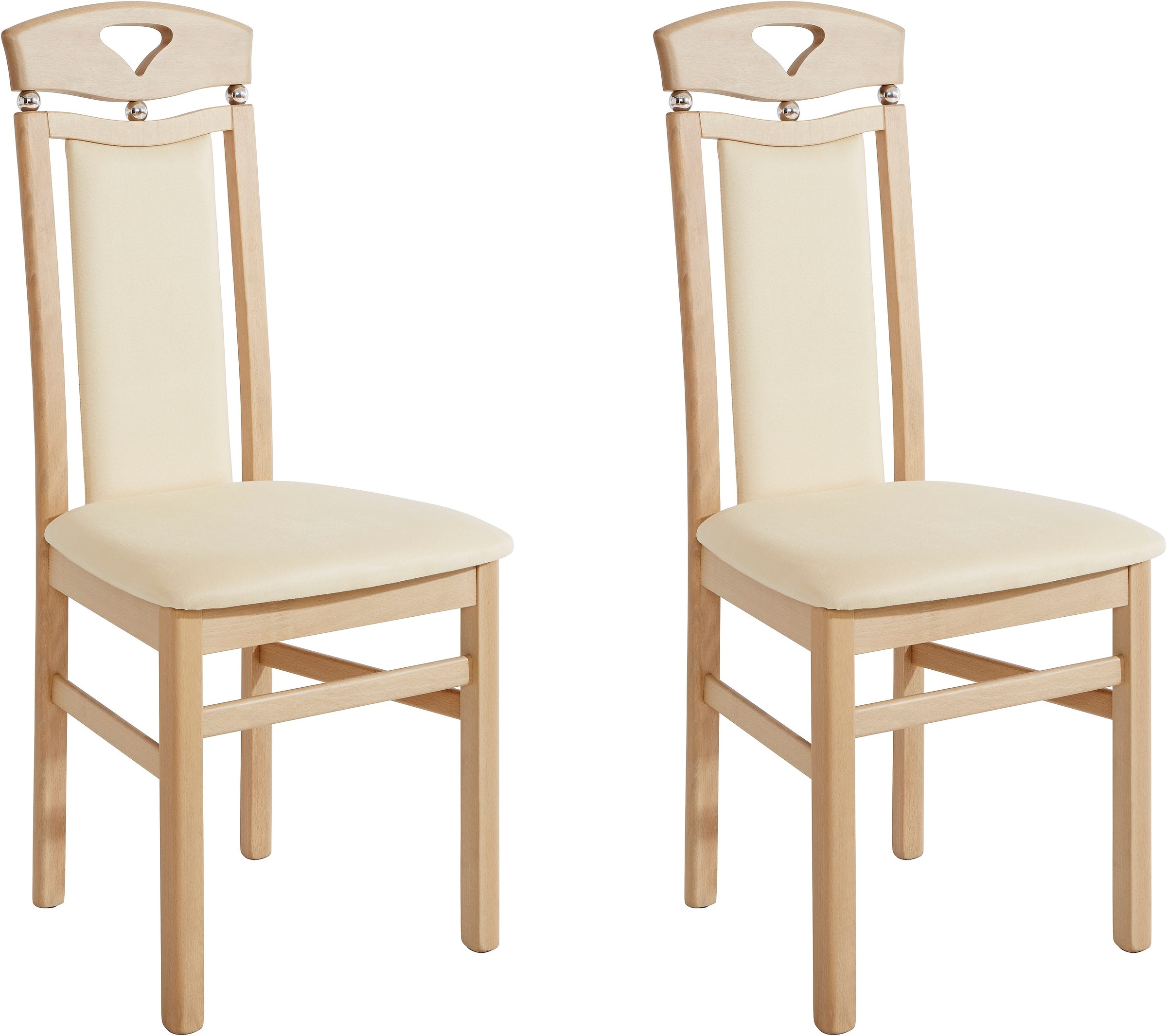 Home affaire Esszimmerstuhl "Berta Küchenstuhl" (Set) 2 Stk. Microfaser Bez günstig online kaufen