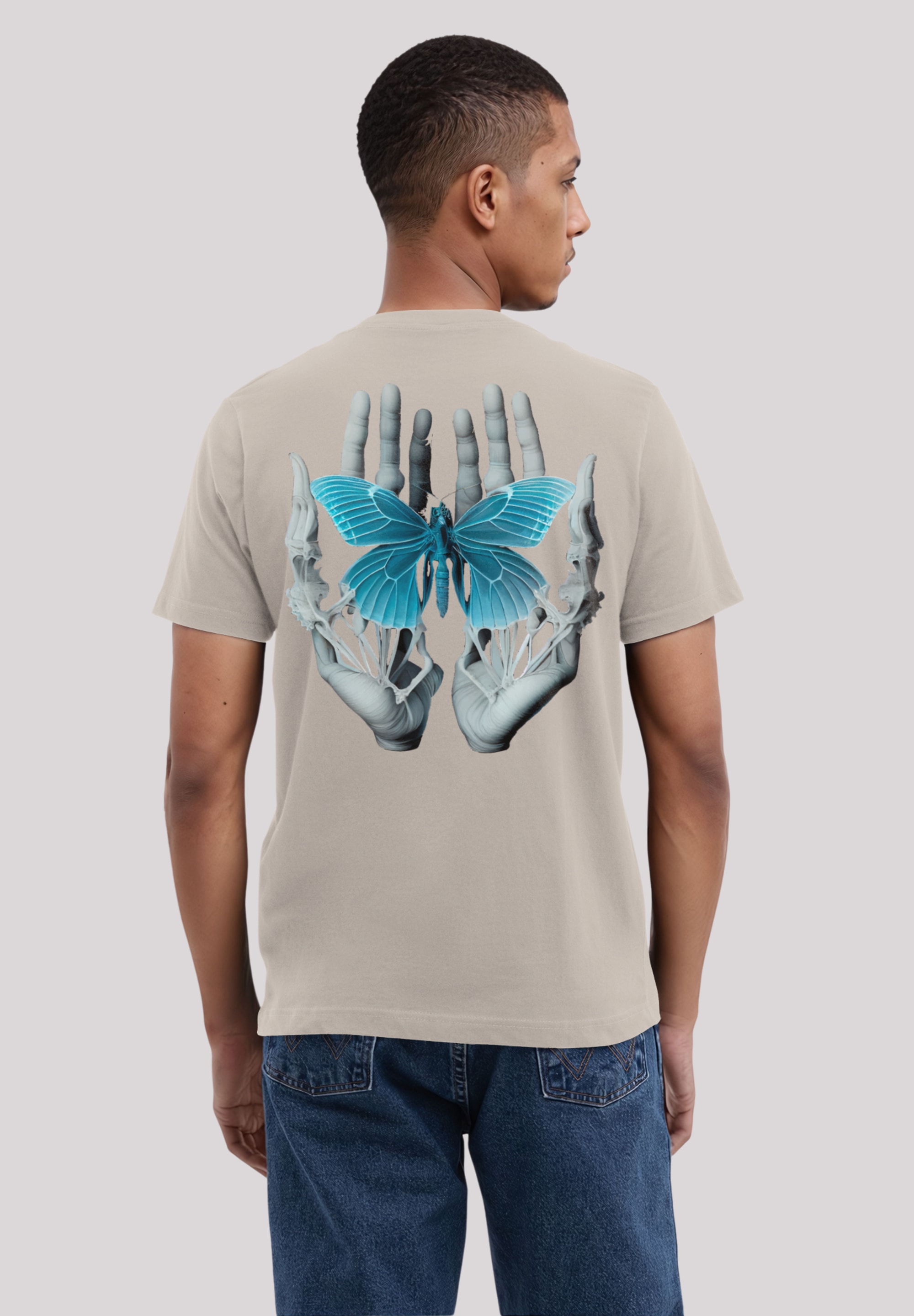 F4NT4STIC T-Shirt "Skelett Hände Schmetterling", Premium Qualität günstig online kaufen