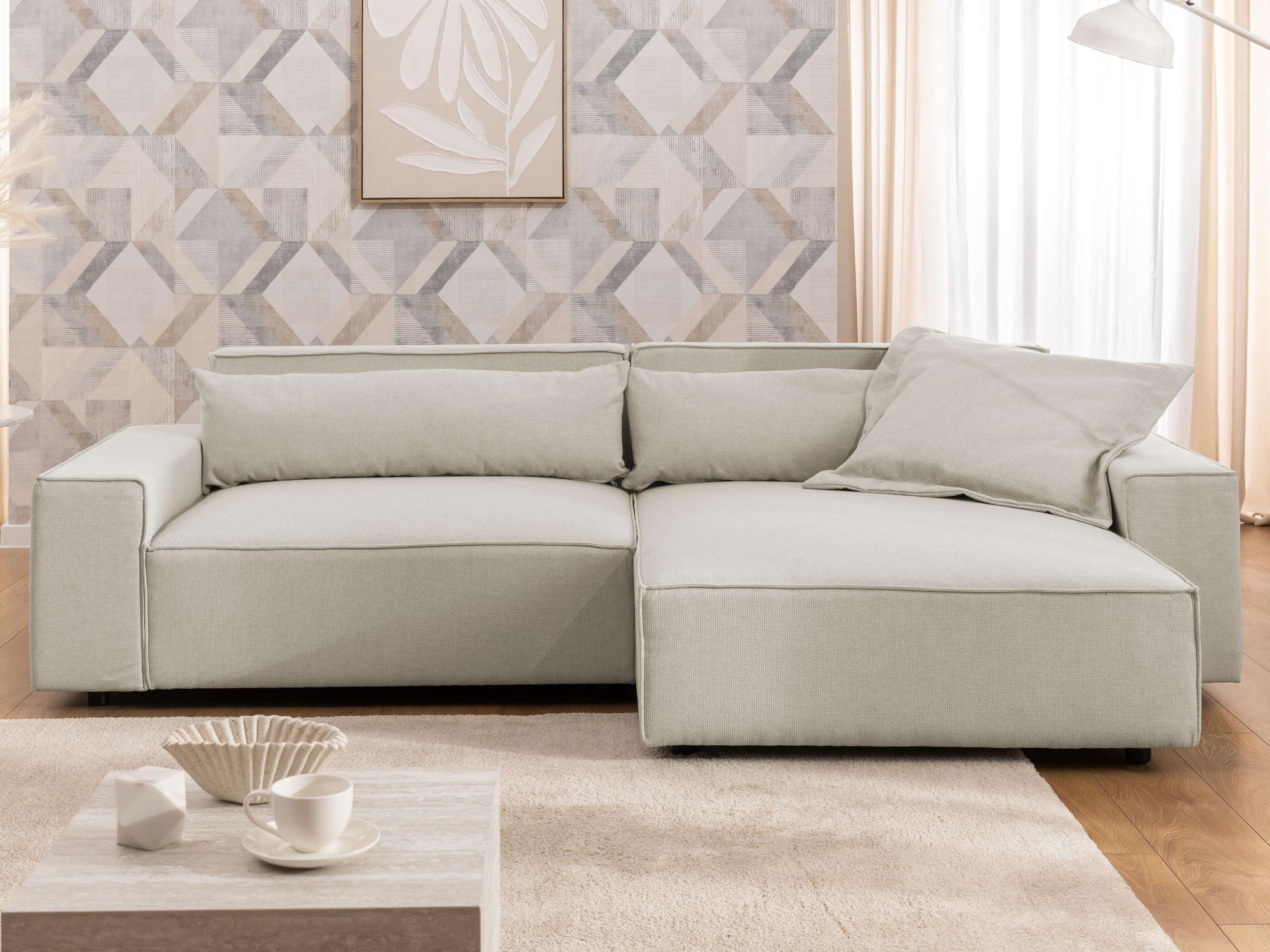 OTTO home Ecksofa "KINLEE Design-Sofa mit Recamiere rechts/links, Maße B/T/ günstig online kaufen