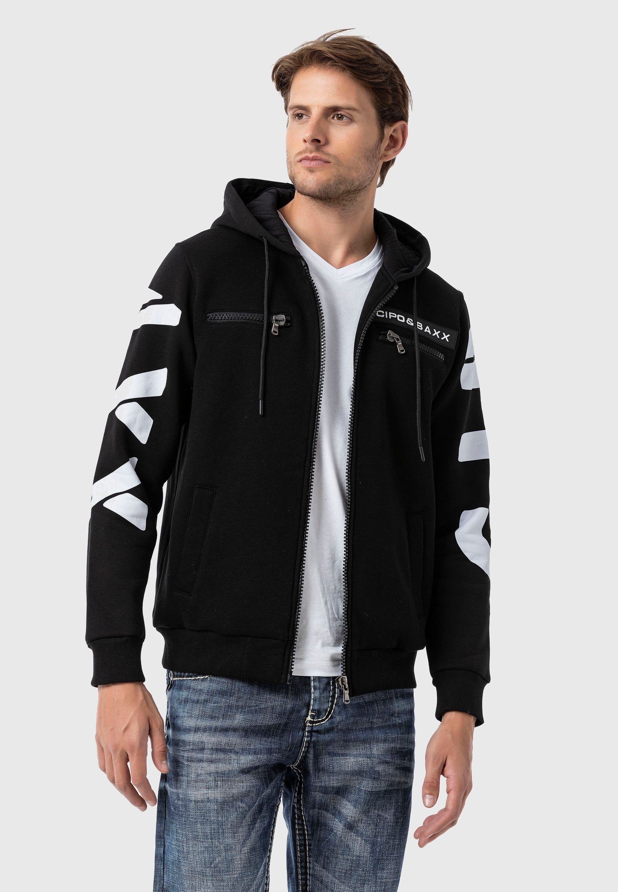 Cipo & Baxx Strickjacke »Sweatjacken« 1 mit Ärmel- und Rückenprint