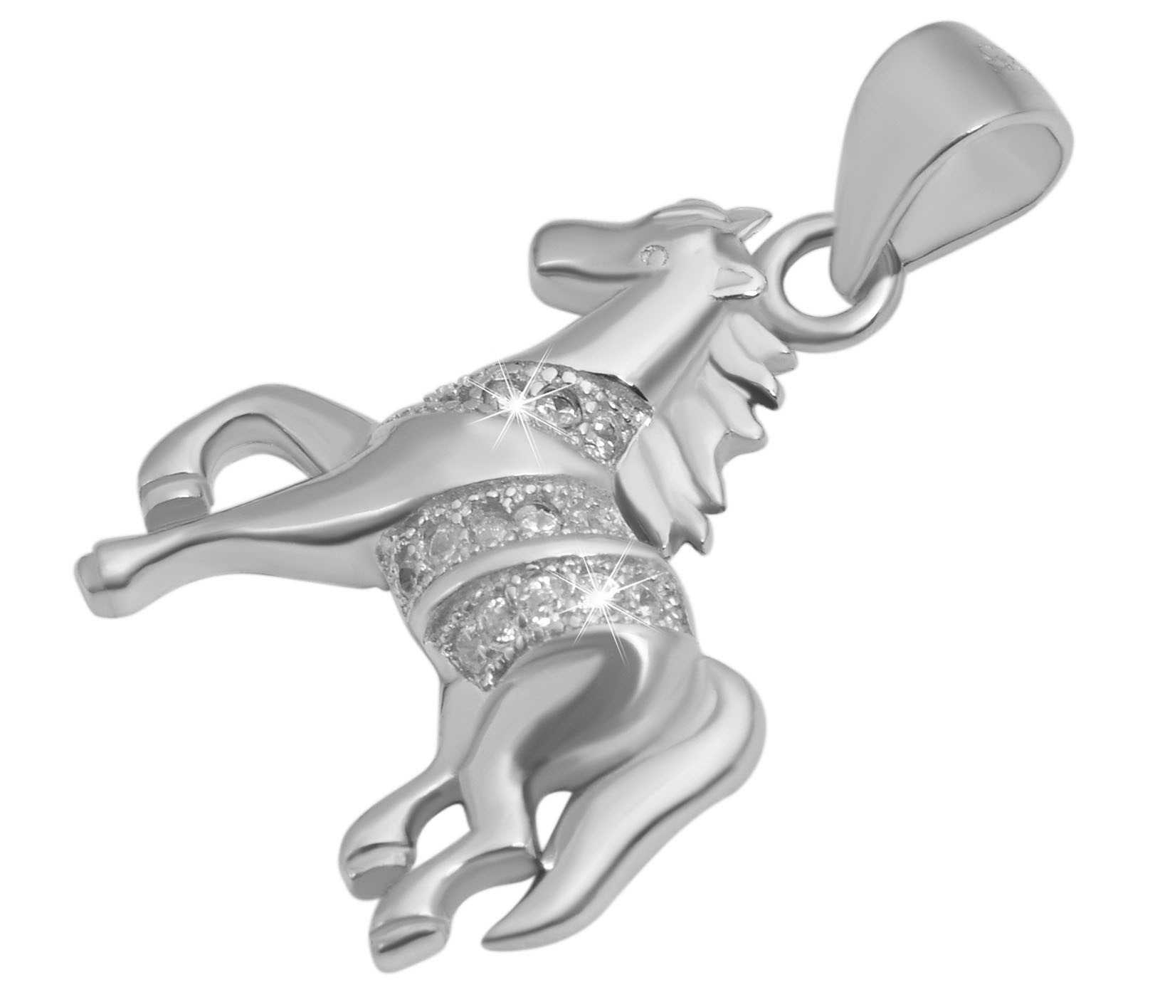 Adelia´s Kettenanhänger »Anhänger Pferd BAUR mit Silber | Zirkonia« aus 925