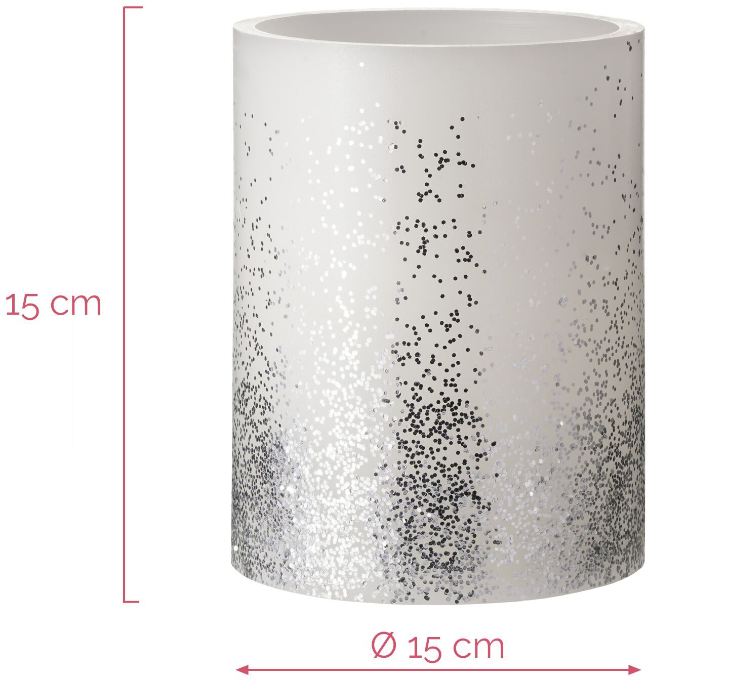 Pauleen LED Dekolicht »LED-Kerze Glitter Wachskerze Einzelartikel Timer Batterie Weiß/Silber«