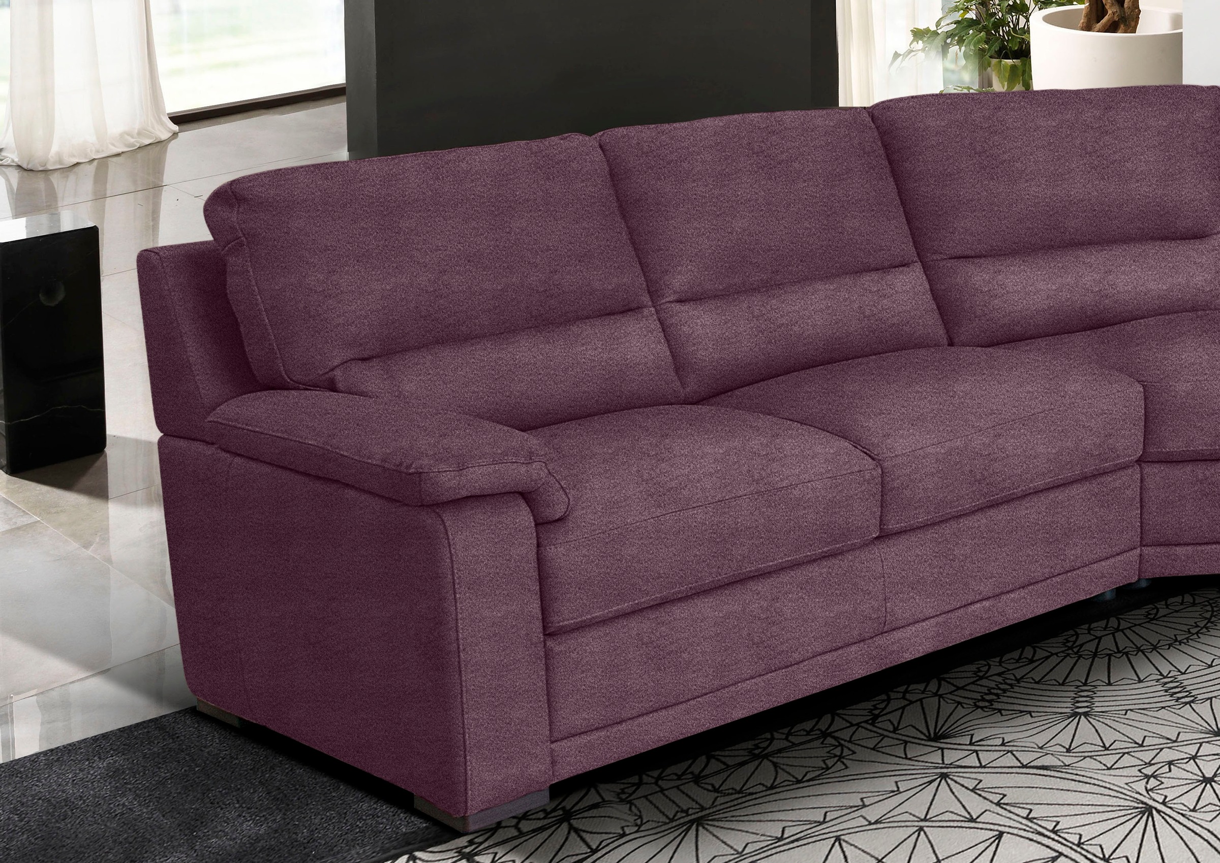 Egoitaliano Ecksofa »Doris, modernes Designerecksofa in hochwertigen Microfaserqualitäten«, edle Detailverarbeitung, wahlweise fleckenabweisend oder in Lederoptik