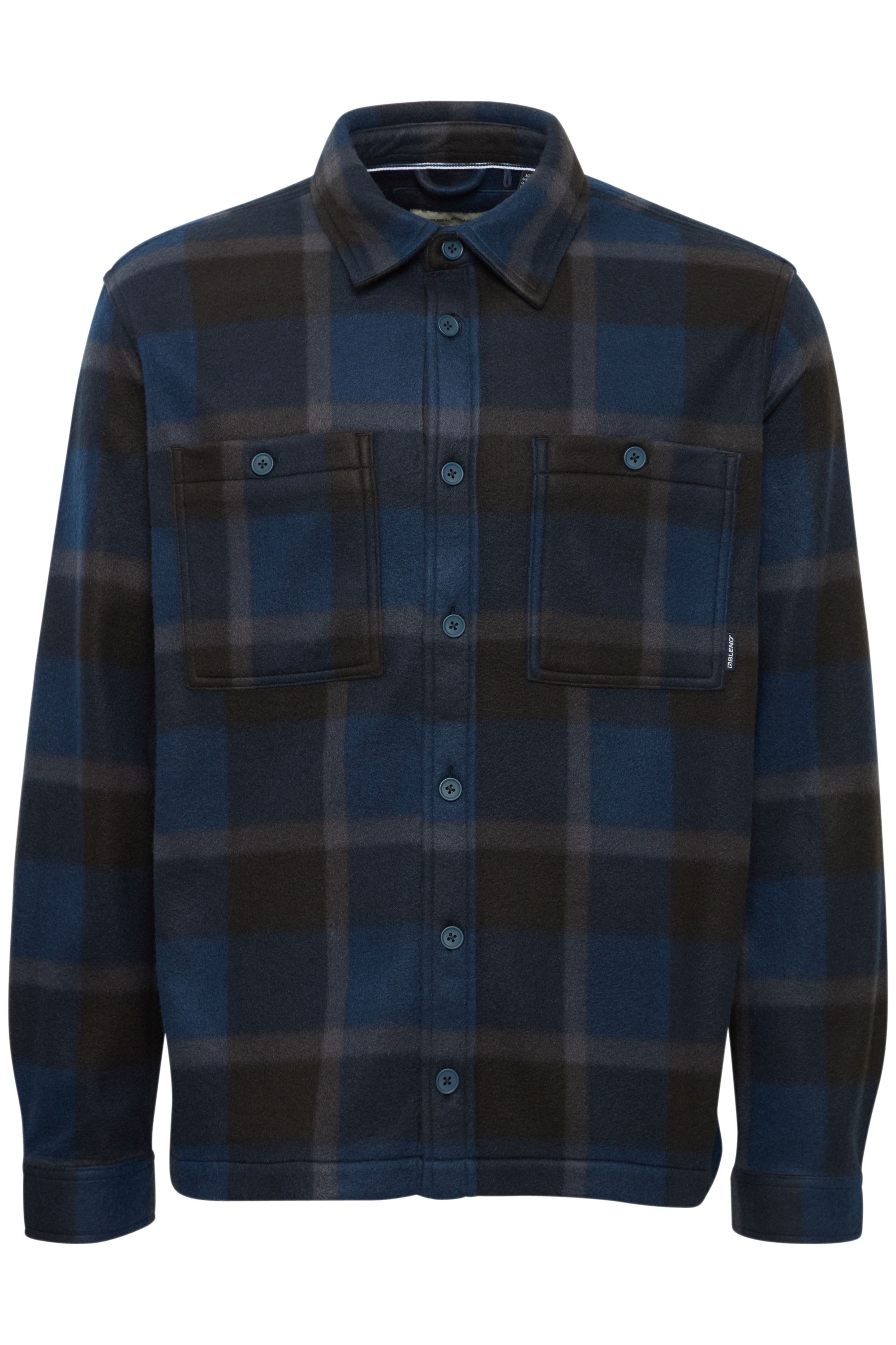 Blend Langarmhemd "BHOvershirt", Lässiges kariertes Overshirt mit Brusttasc günstig online kaufen