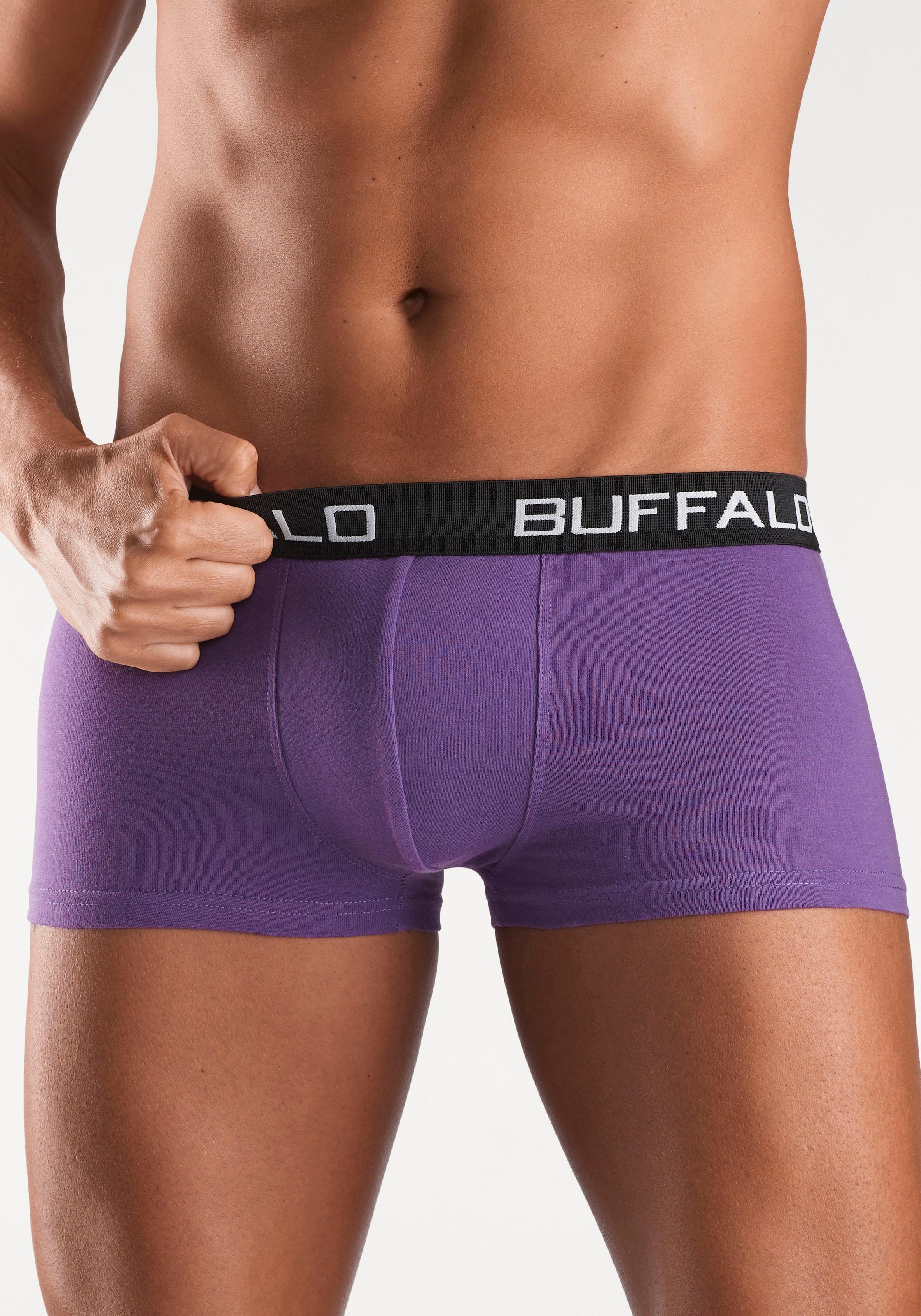Buffalo Hipster, (Packung, 4 St.), knapp sitzende Boxershorts mit Kontrastbund aus Baumwollmischung