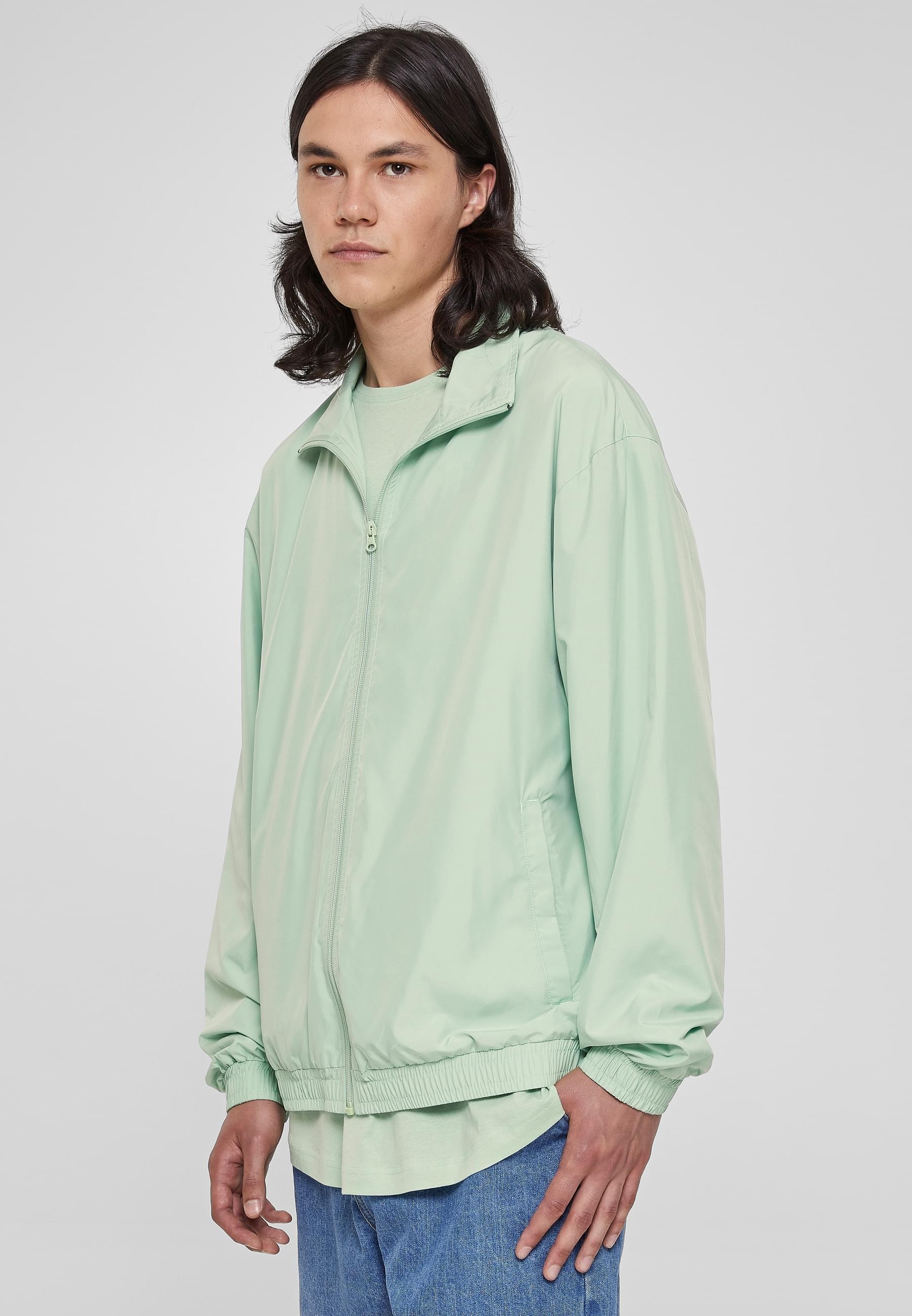 URBAN CLASSICS Trainingsjacke »Urban Classics Herren Wide Track Jacket«, (1 St.), ohne Kapuze