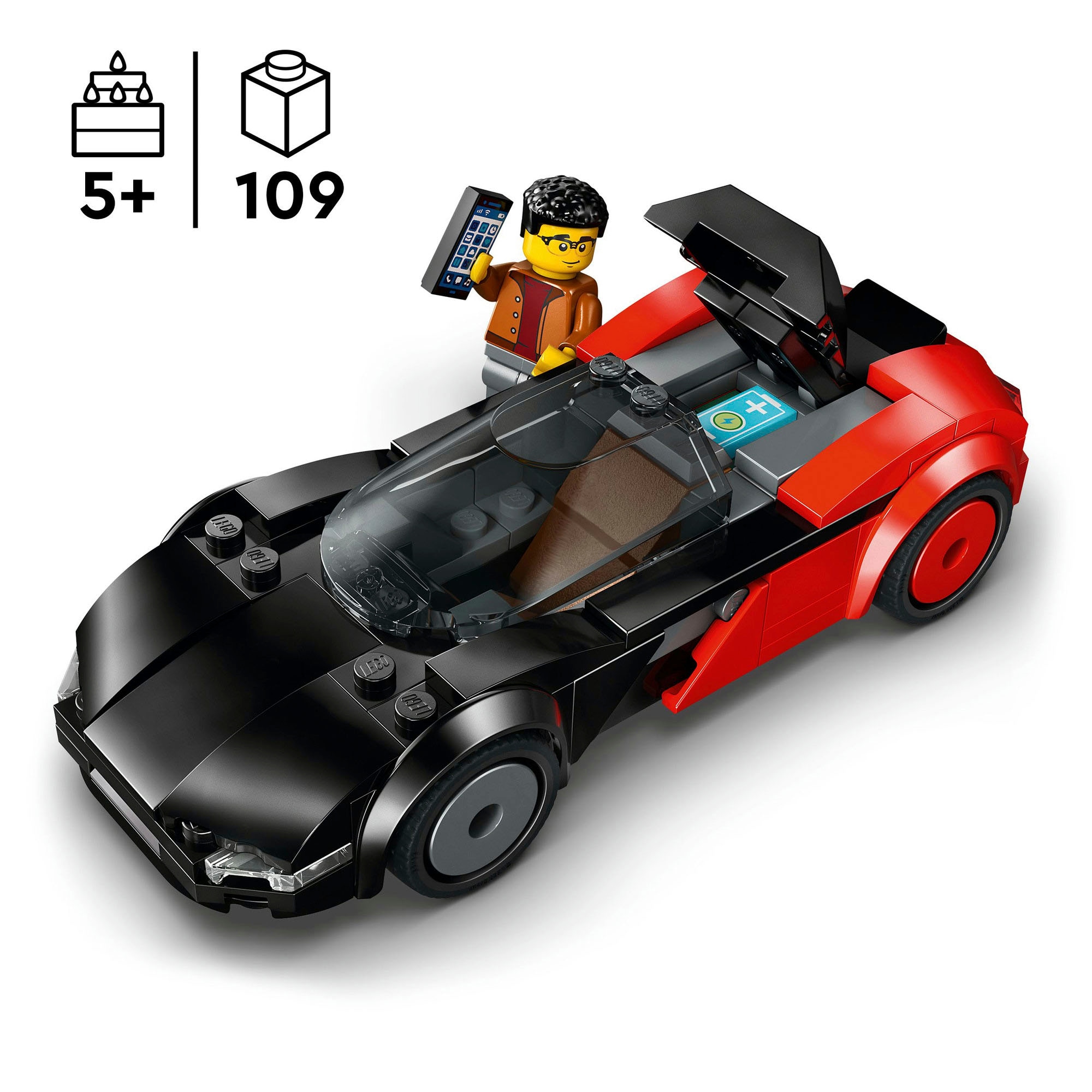 LEGO® Konstruktionsspielsteine »Elektro-Supersportwagen (60486), LEGO City« Made in Europe