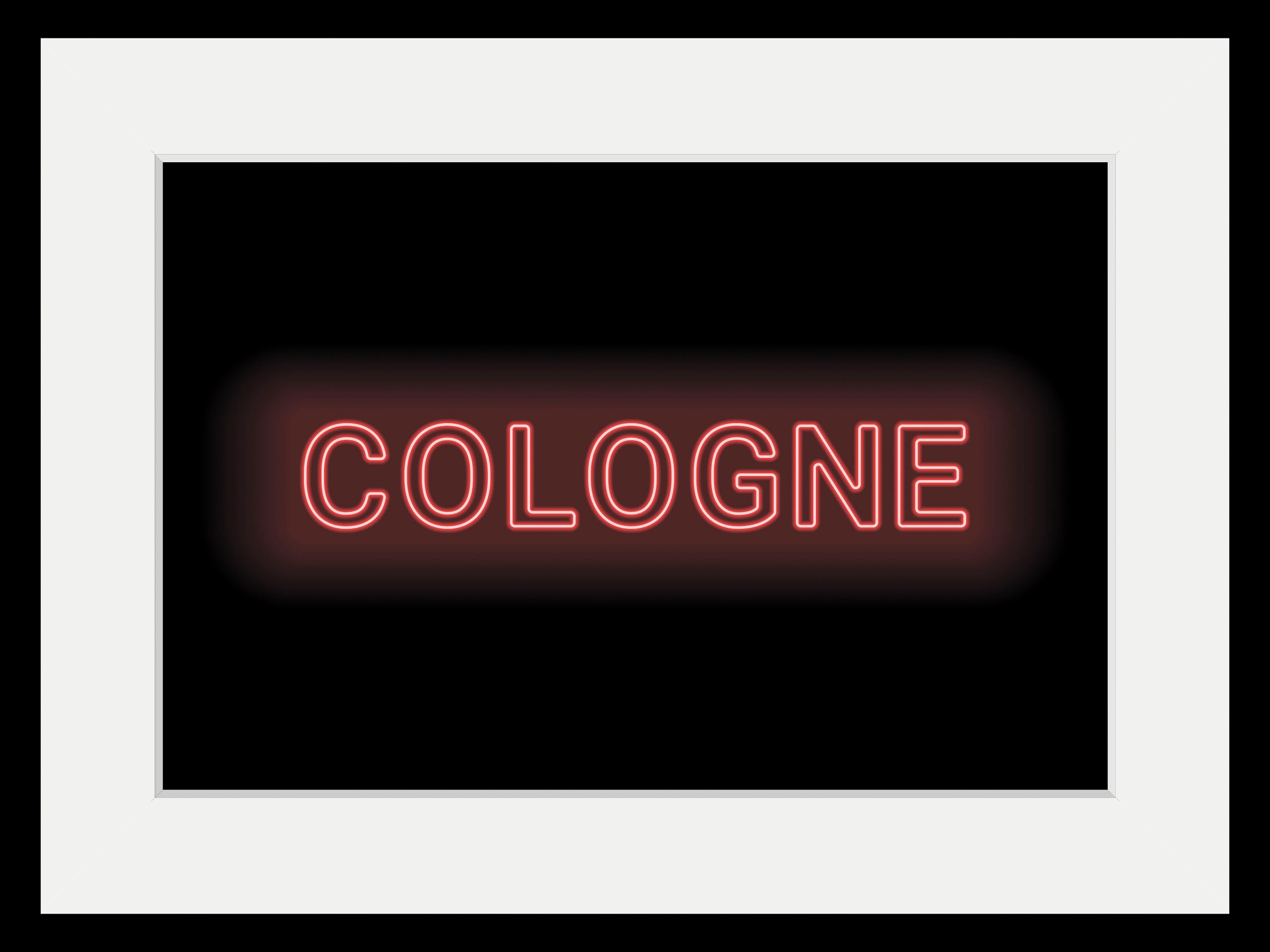 queence Bild »COLOGNE LIGHTS«, Städte-Schriftzug, (1 St.), HD Premium Poster-Druck inkl. Holzrahmen