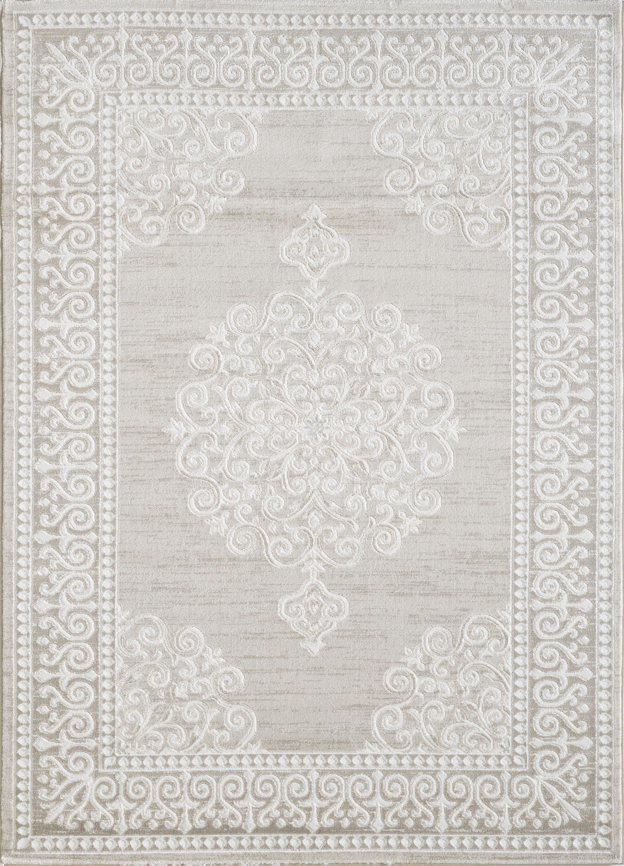 Teppich SANAT "Harmony 3204, auch als Läufer und rund", beige, B:140cm H:12mm L:200cm, Kunstfaser, Teppiche, Teppich, Wohnzimmer, Kurzflor, moderne Orient Optik, Schlafzimmer