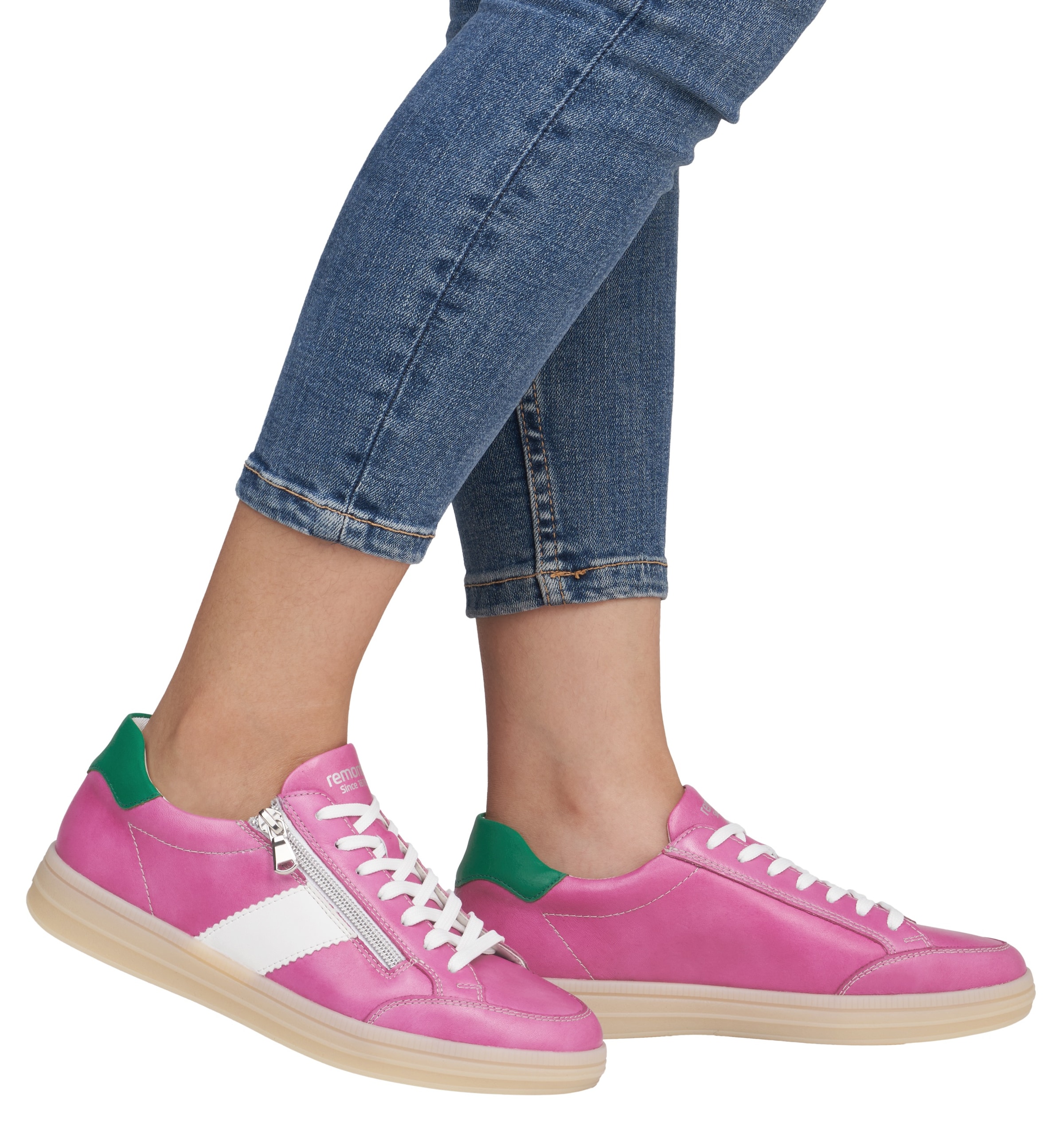 Remonte Plateausneaker »Elisabeth Hurley-Collection«, Freizeitschuh, Halbschuh, Schnürschuh, zusätzlichem Reißverschluss