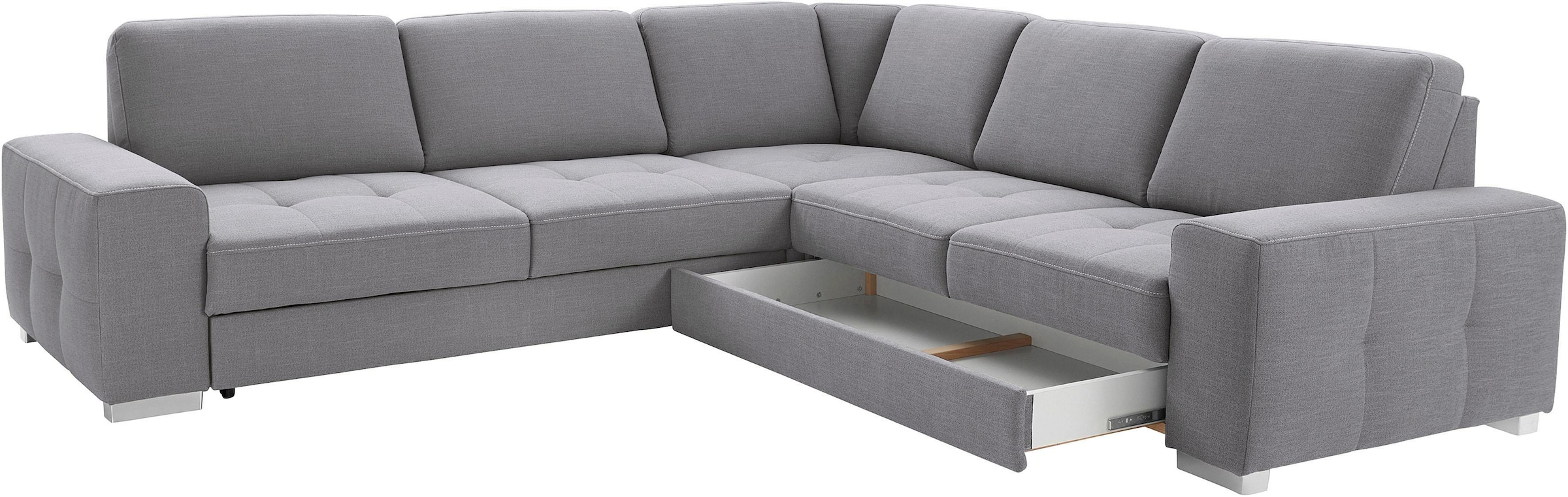 sit&more Ecksofa »Santorini L-Form«, mit Federkern und Sitztiefenverstellung, wahlweise mit Bettfunktion