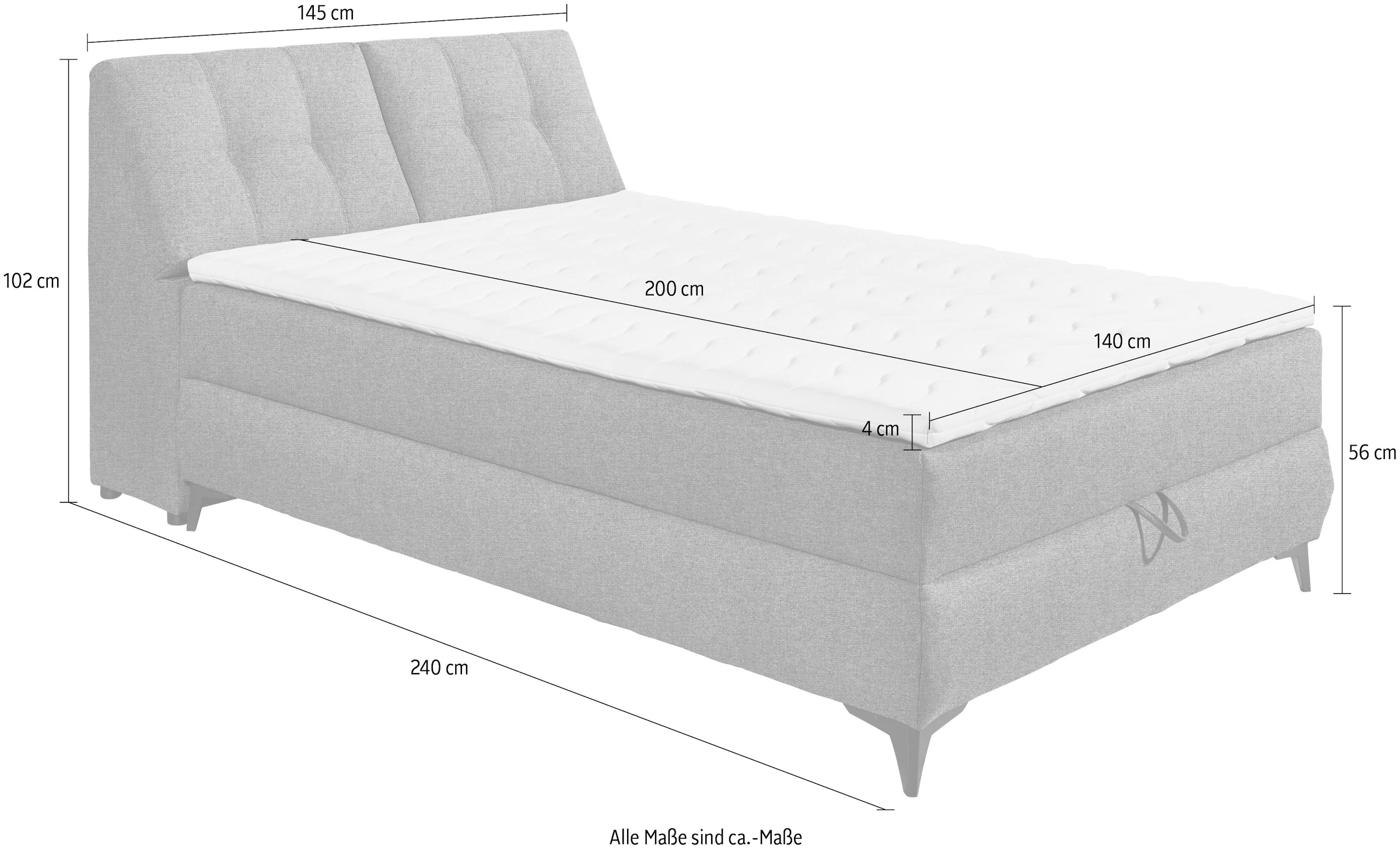 ED EXCITING DESIGN Boxbett »Atlantis«, mit Bettkasten und Stauraum im Kopfteil
