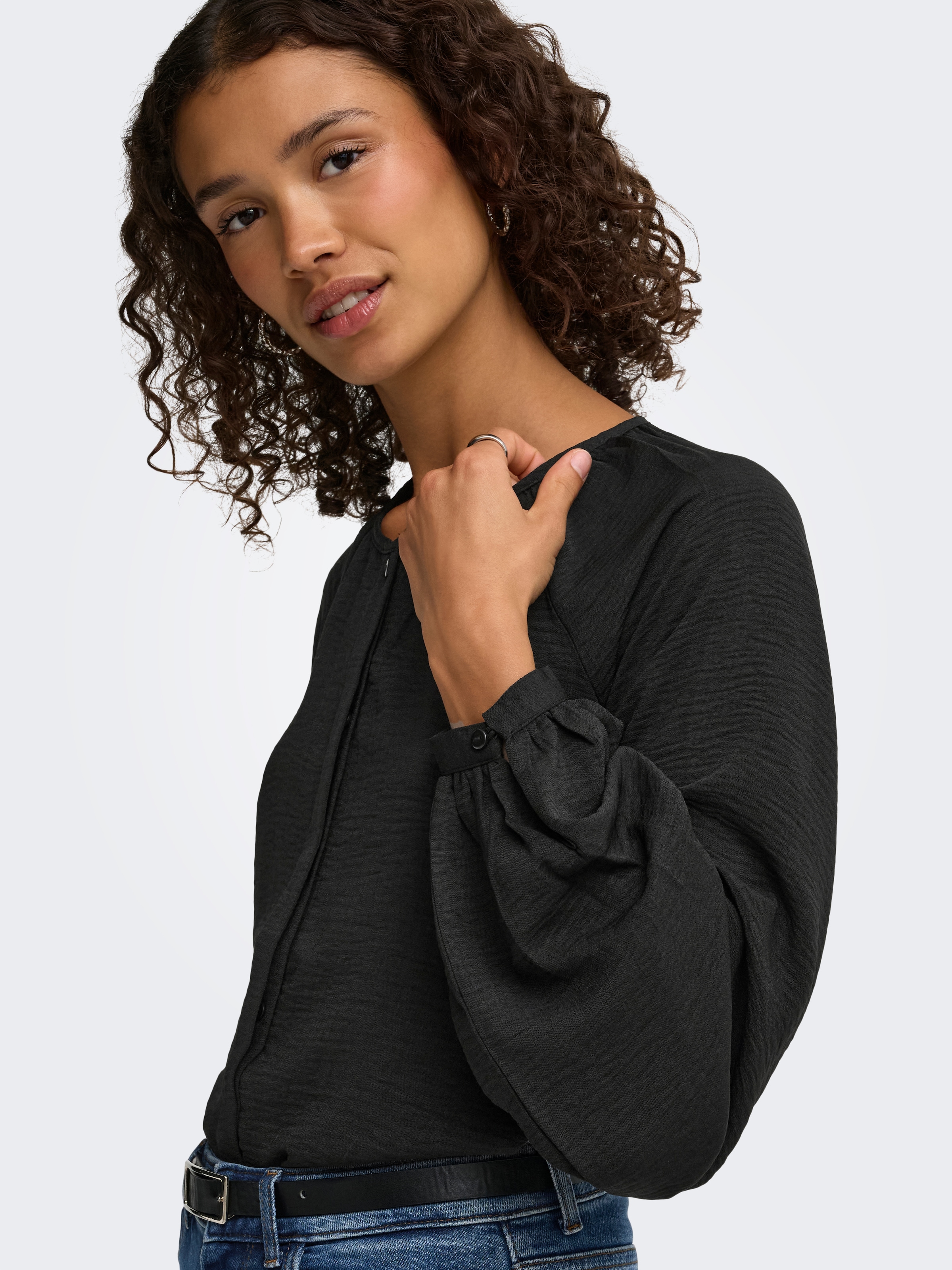 JDY Langarmbluse »JDYDIVYA LIFE L/S O-NECK SHIRT WVN« Polyester