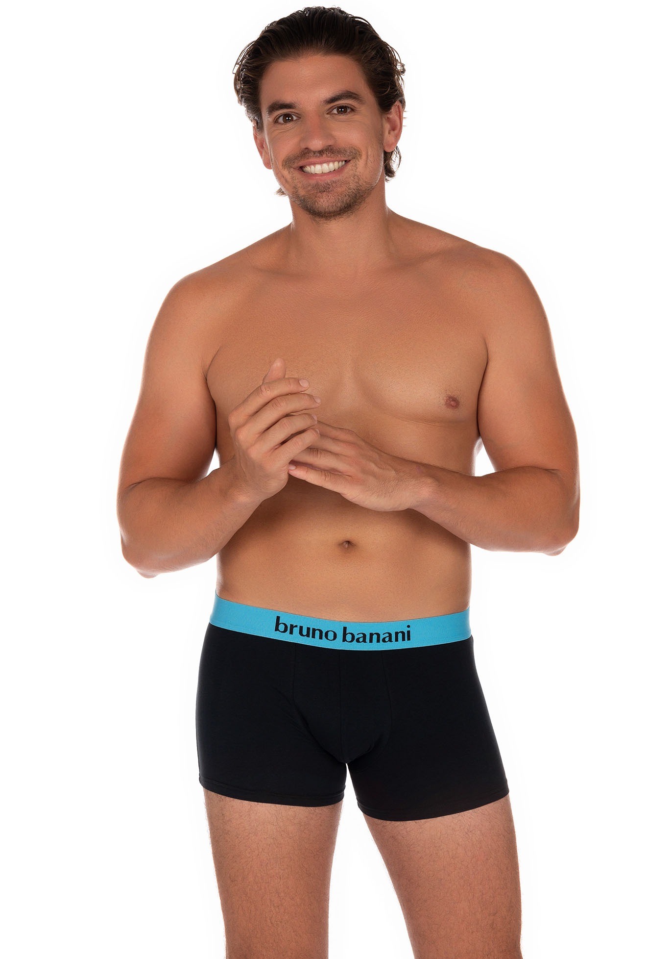 Bruno Banani Boxer »Flowing«, (2er Pack), mit kontrastreichem Logobund
