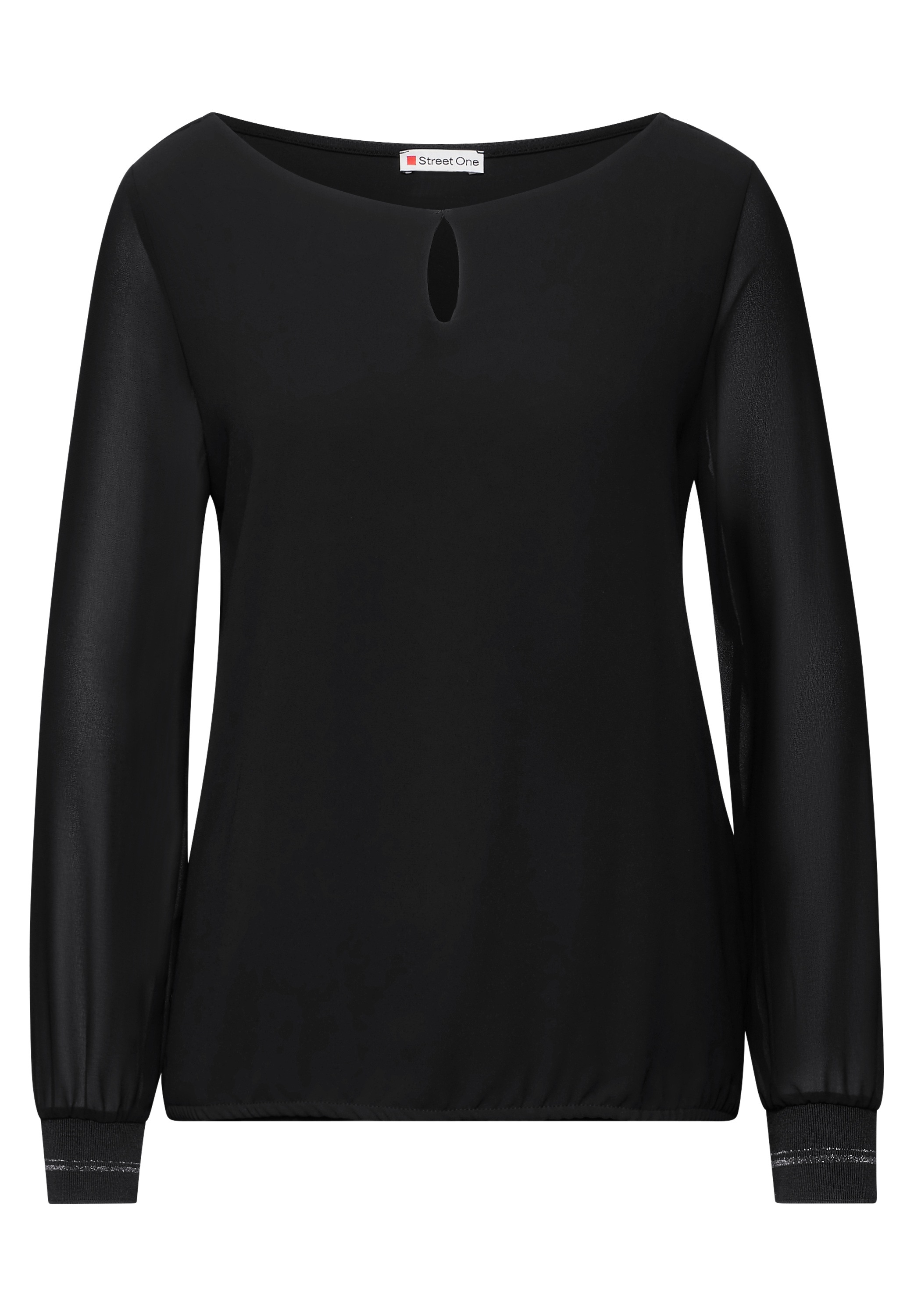 STREET ONE Langarmshirt, mit Elastiksaum